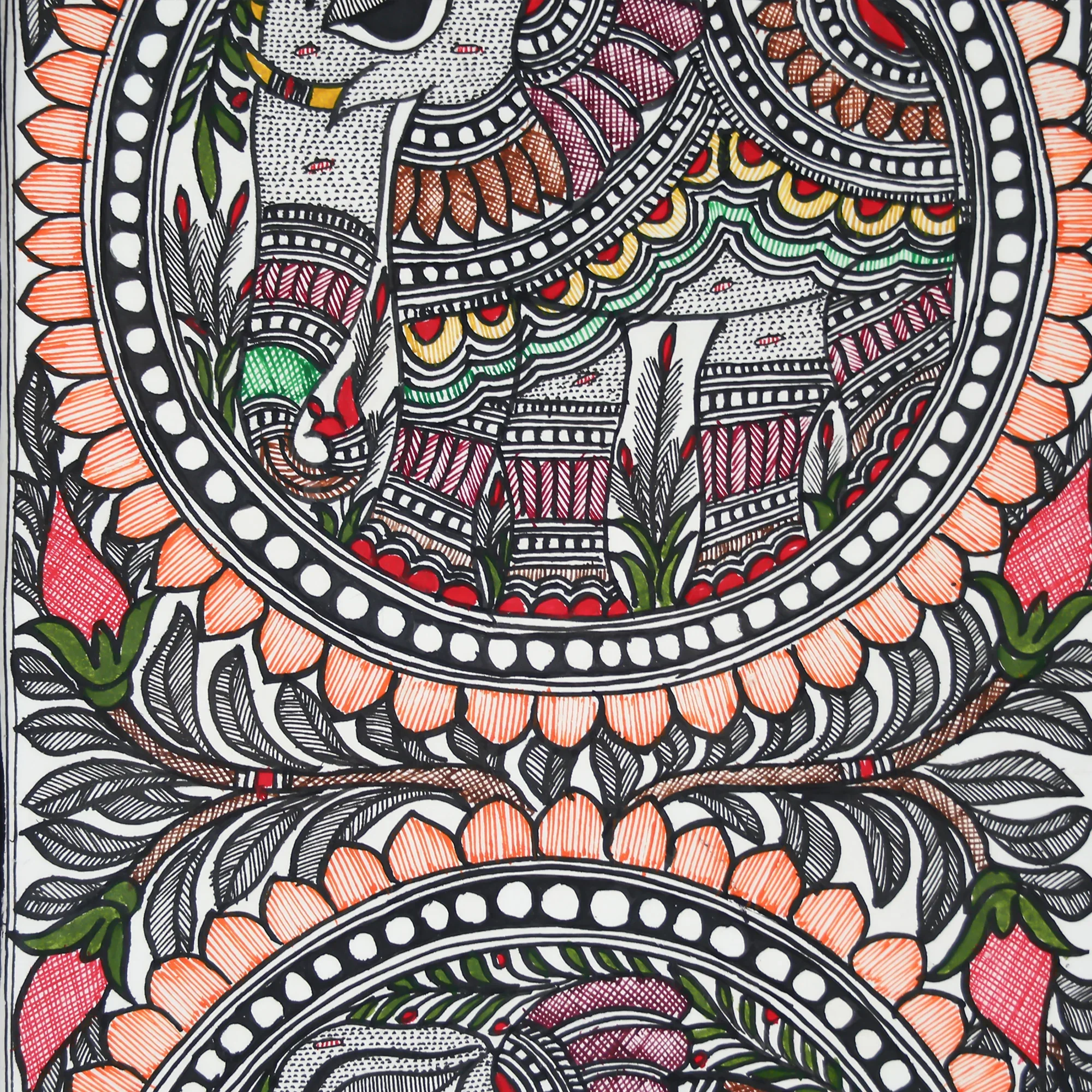 Beautiful Hand-Painted Elephant Wall Art With Intricate Design - Image 3