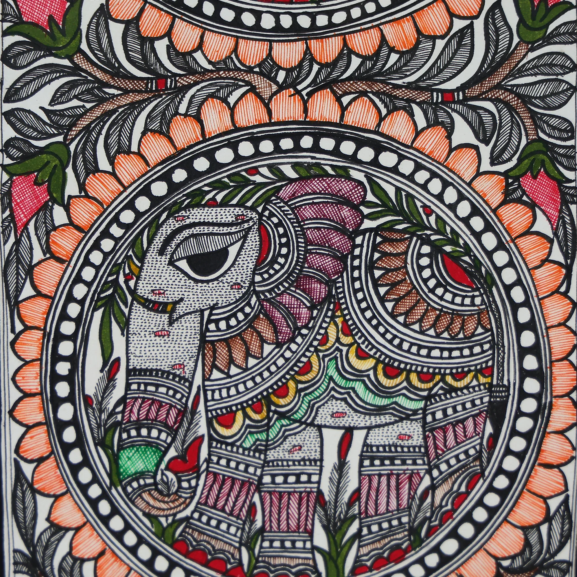 Beautiful Hand-Painted Elephant Wall Art With Intricate Design - Image 4