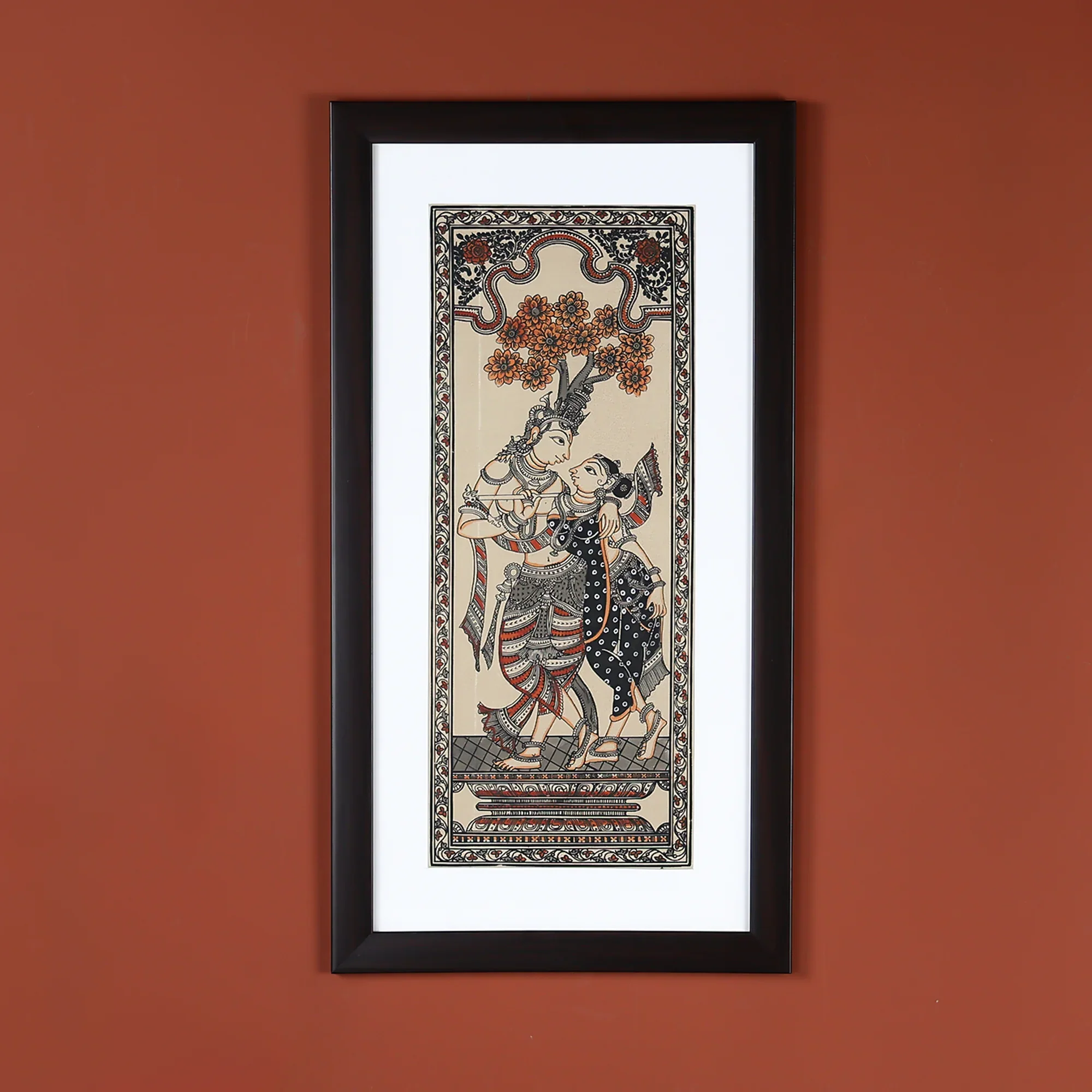Beautiful Radha Krishna Hand-Painted Wall Art With Nature