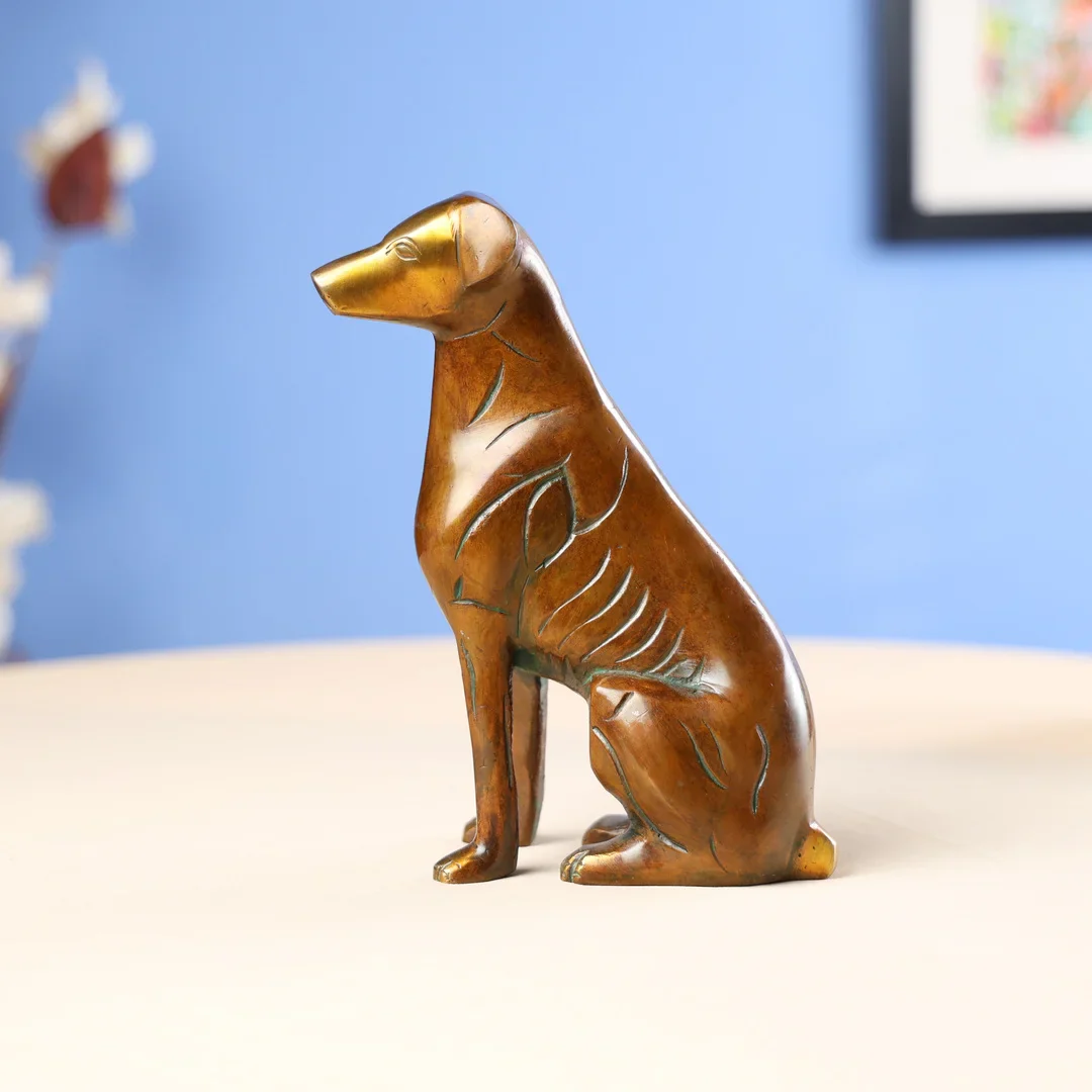 Brass Antique Brown Dog - Image 4