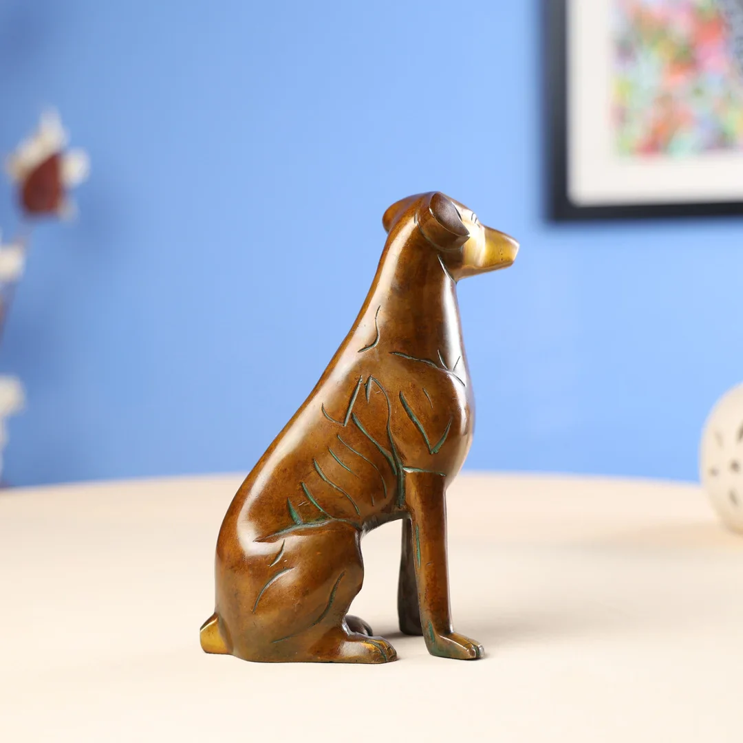 Brass Antique Brown Dog - Image 5