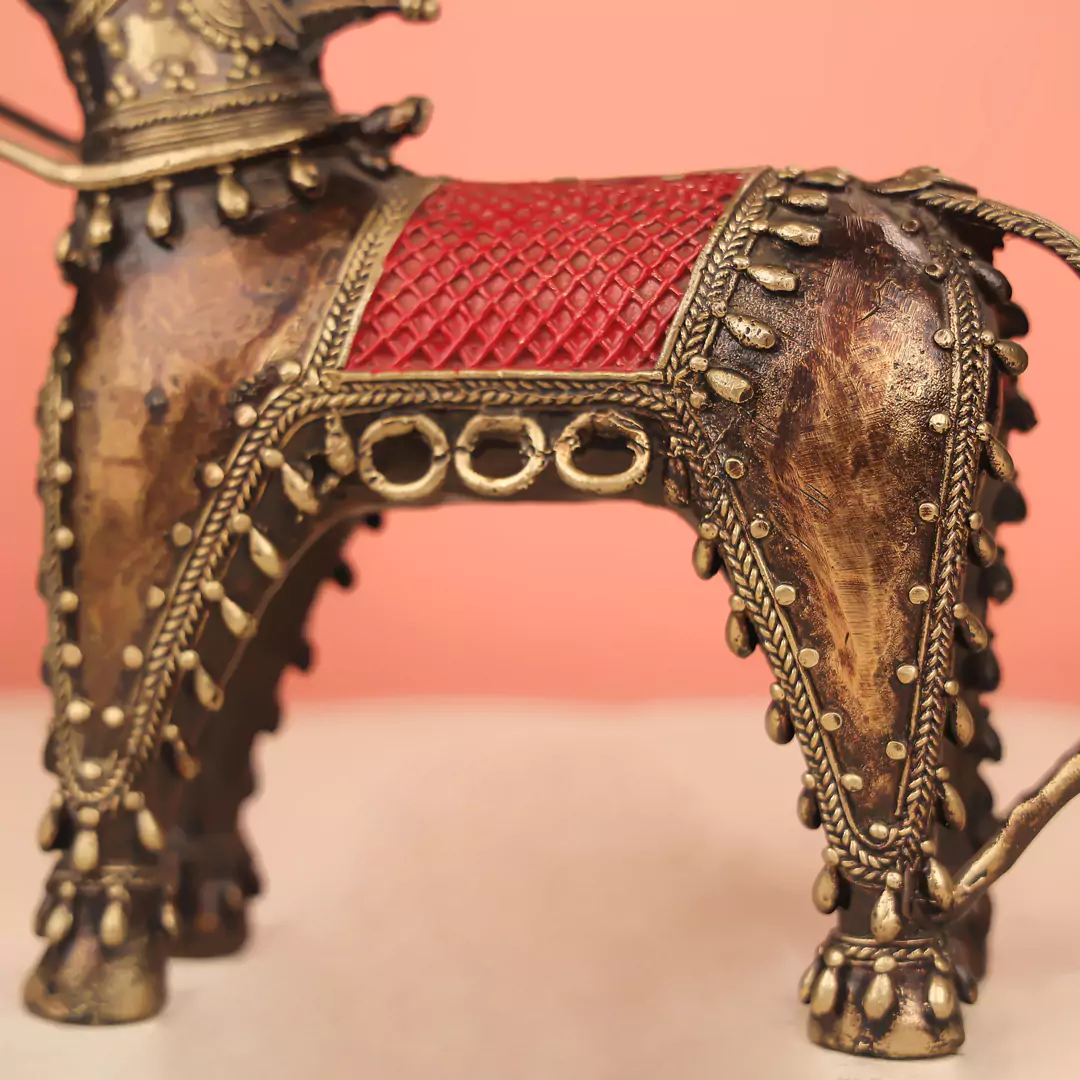 Brass Dhokra Horse - Image 5