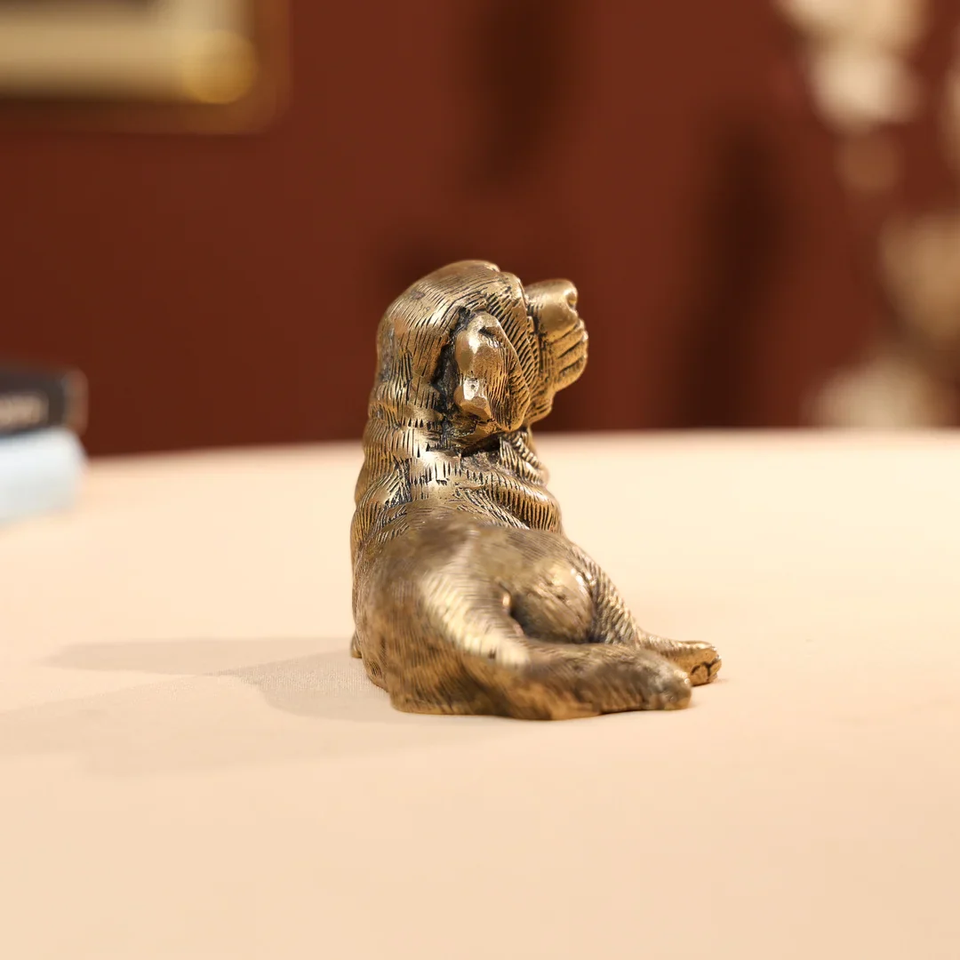 Brass Dog Seated Creature - Image 3