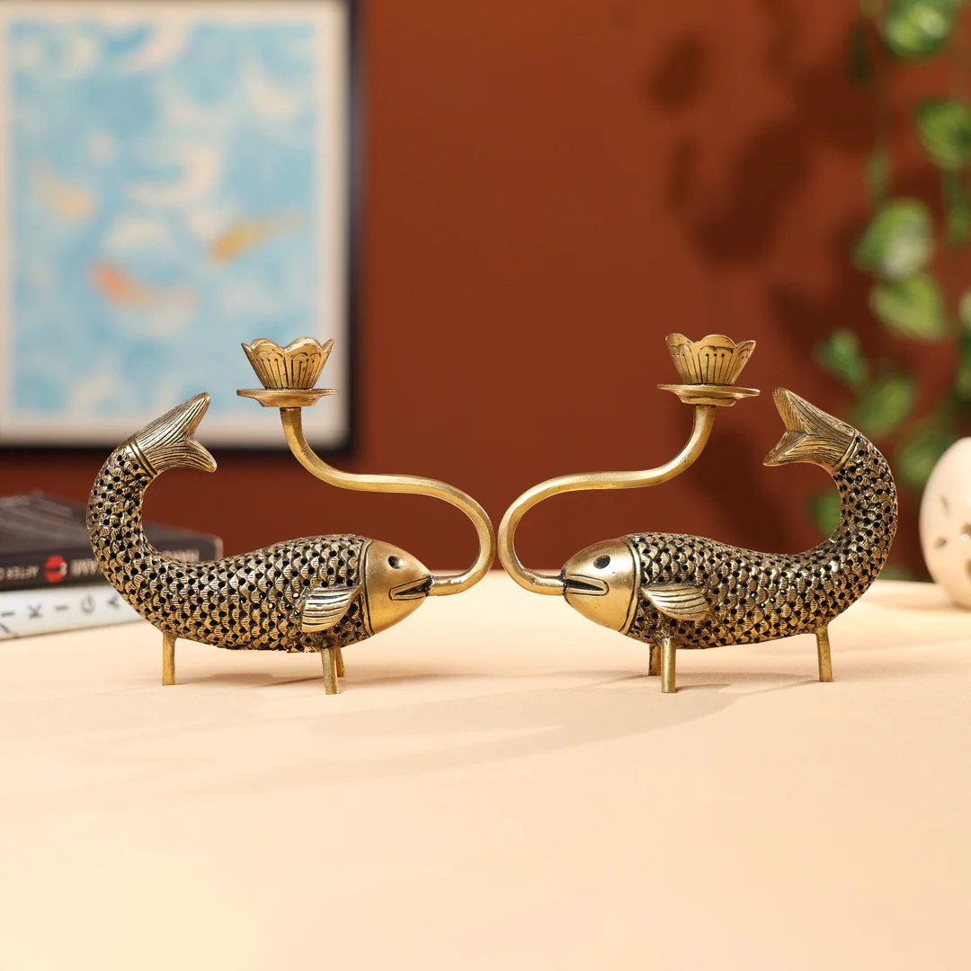 Brass Fish Candle Holder - Image 3