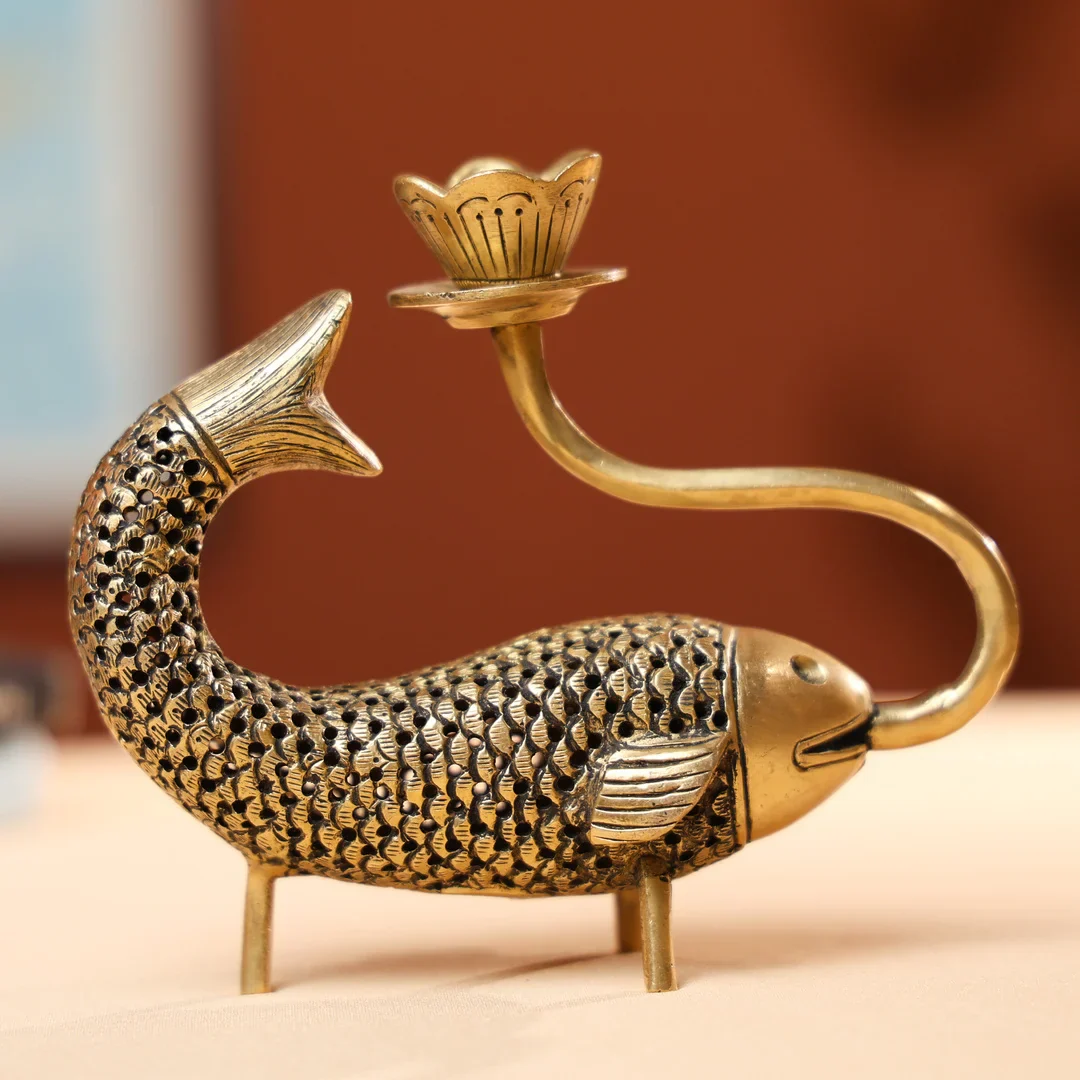 Brass Fish Candle Holder - Image 5
