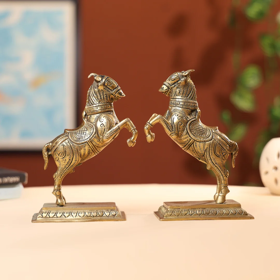 Brass Galloping Horse Set of Two - Image 3