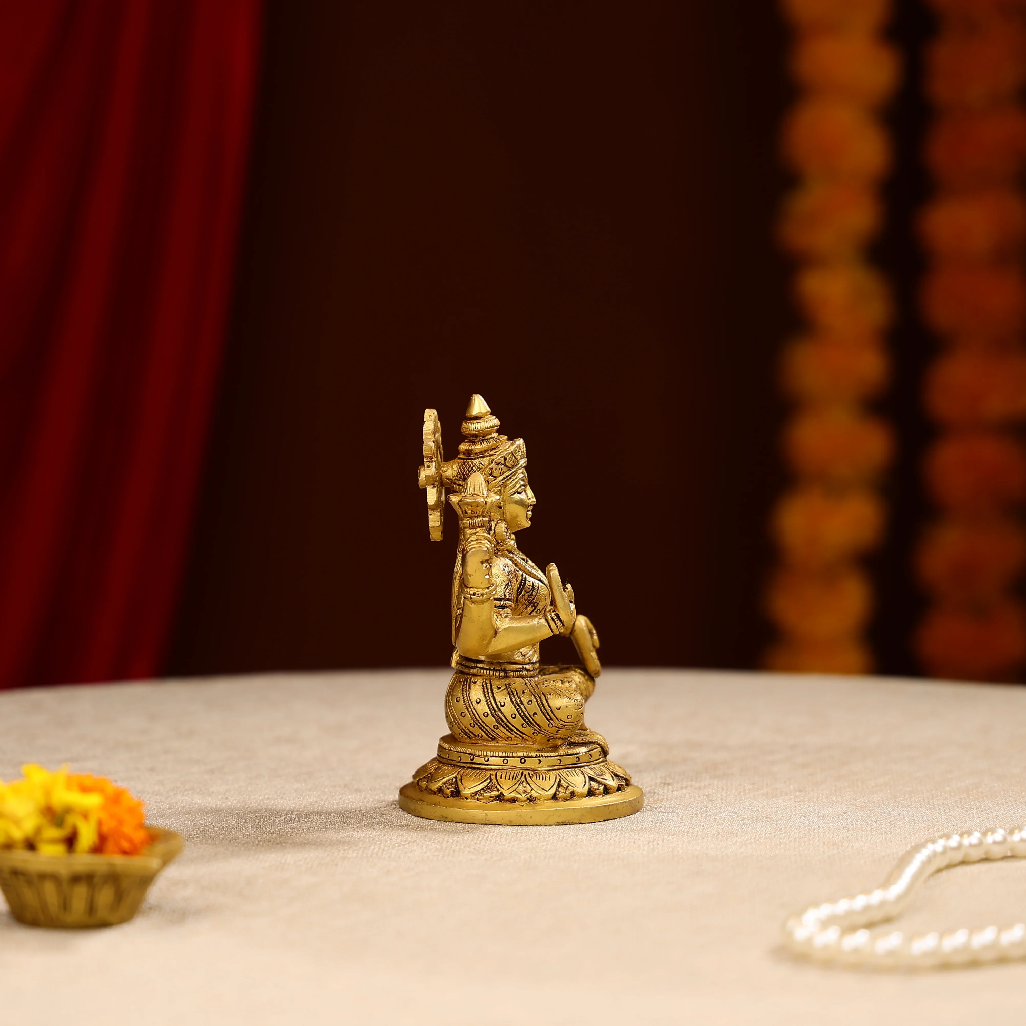 Brass Goddess Lakshmi Idol - Image 5