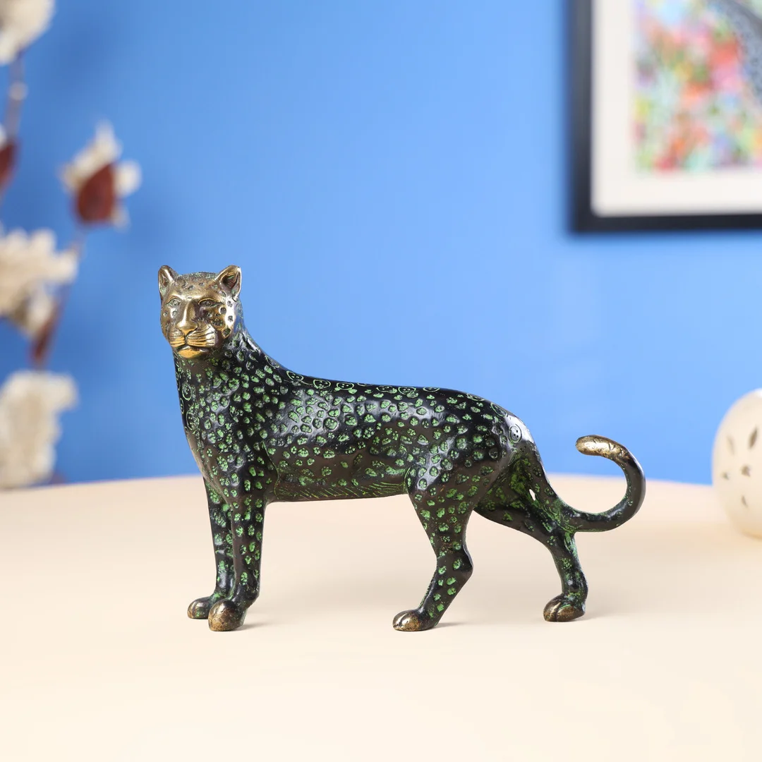 Brass Green Coloured Jaguar - Image 4