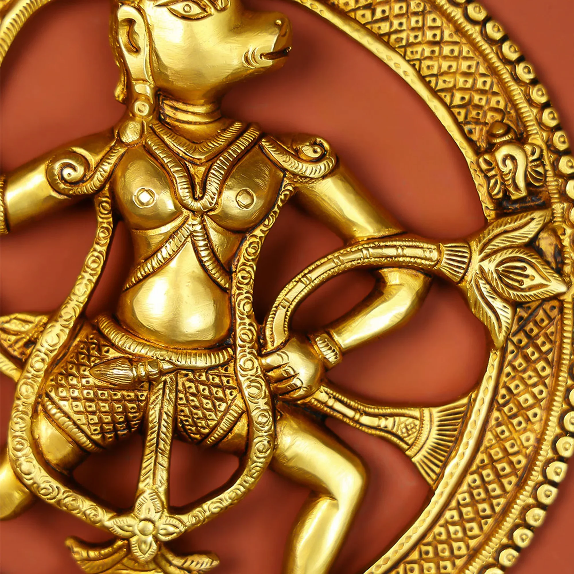 Brass Hanuman Wall Hanging - Image 2