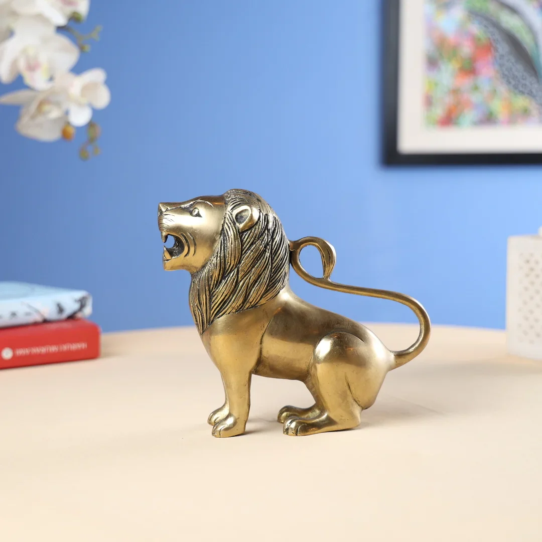 Brass Lion Standing - Image 5