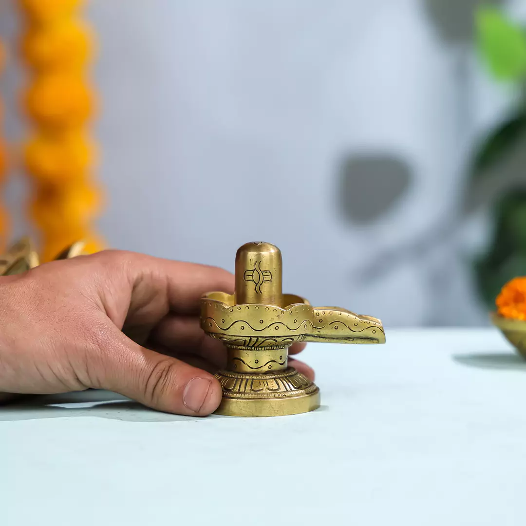 3" Brass Lord Shivalinga - Image 3