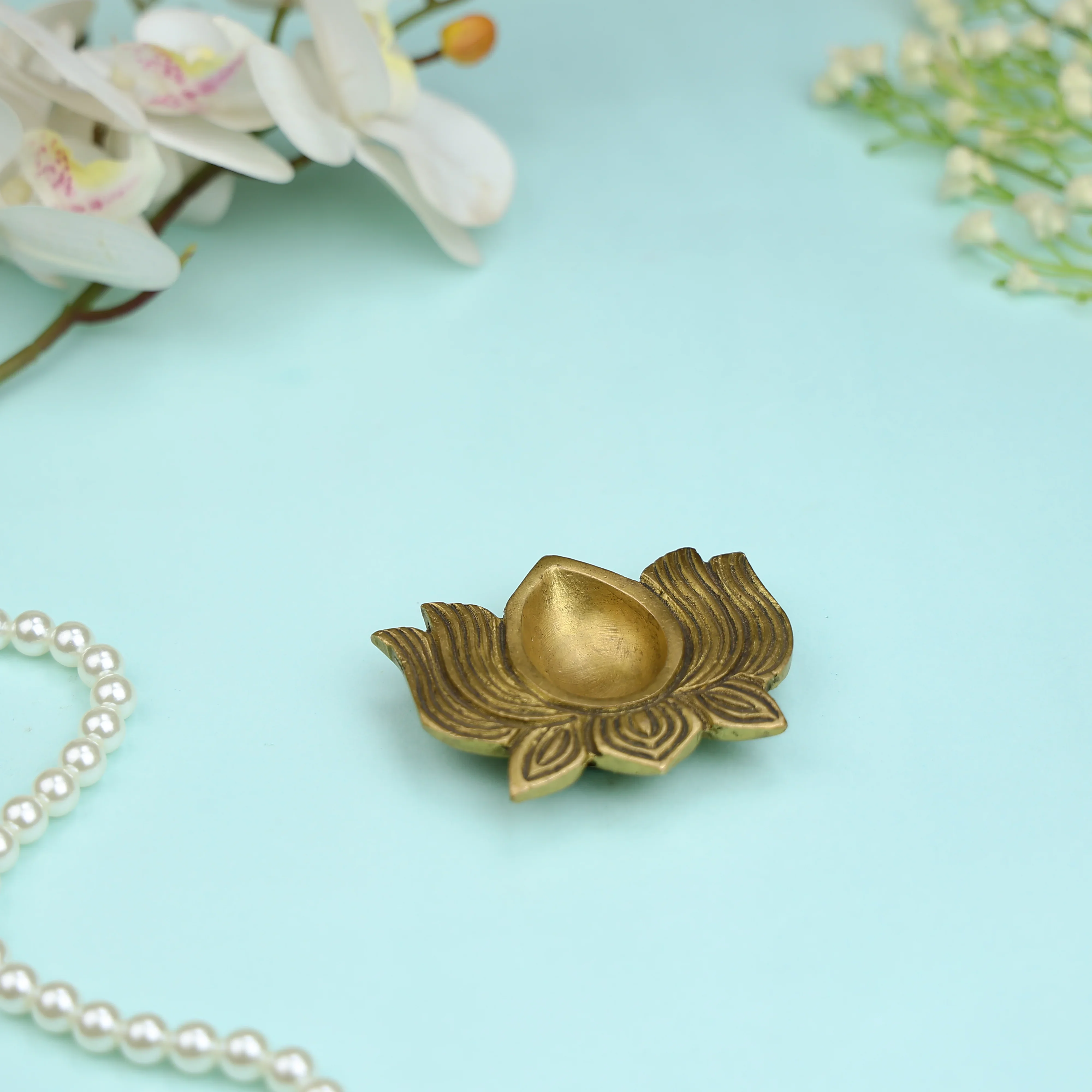Brass Lotus Shaped Diya