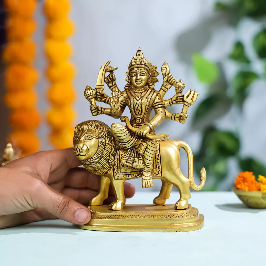 Brass Maa Durga Idol - Image 4