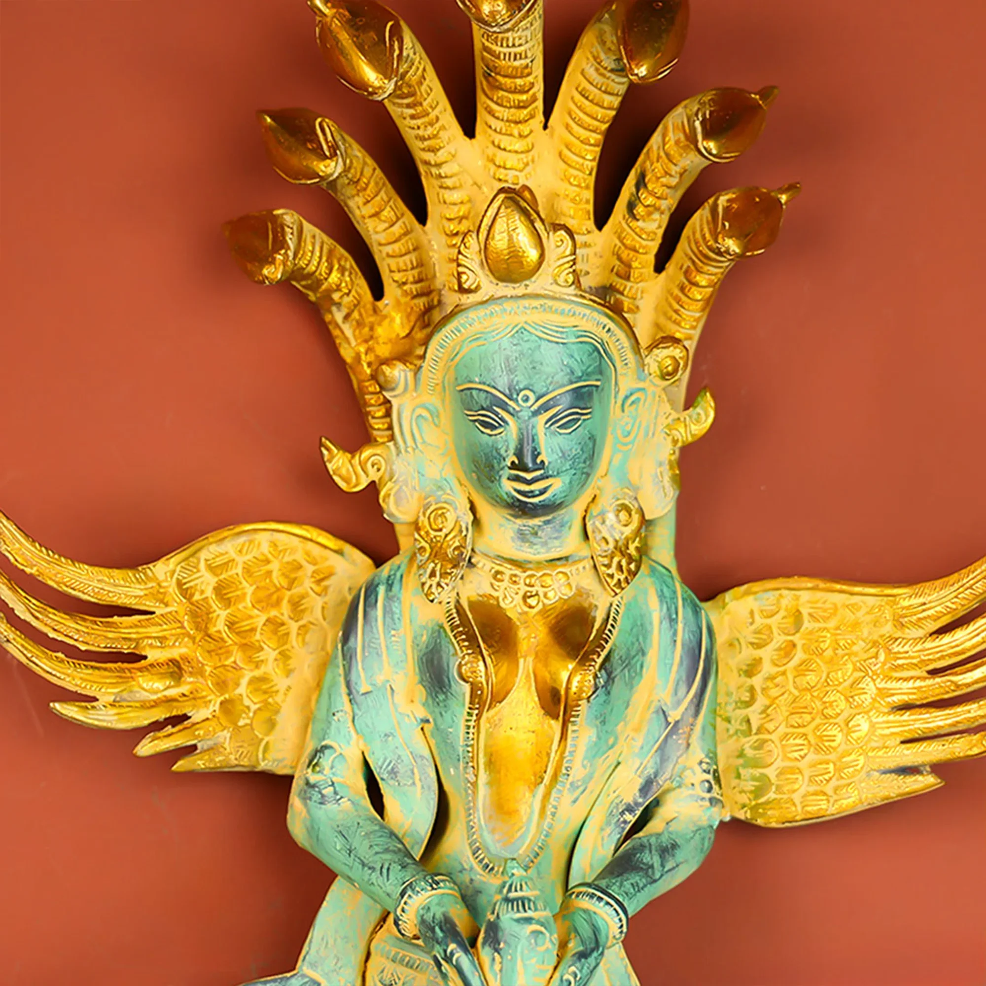 Brass Naga Kanya (Snake Woman) Wall-Hanging - Image 2
