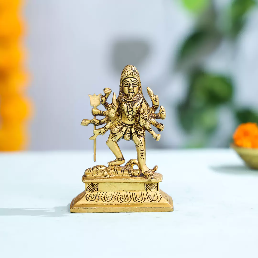 4.5" Brass Superfine Goddess Kali Idol