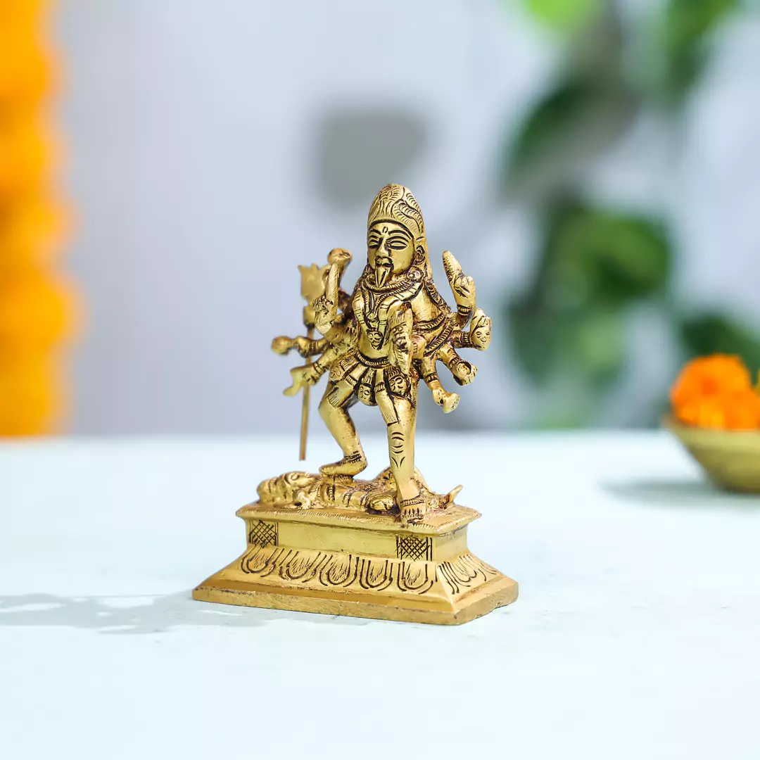 4.5" Brass Superfine Goddess Kali Idol - Image 2
