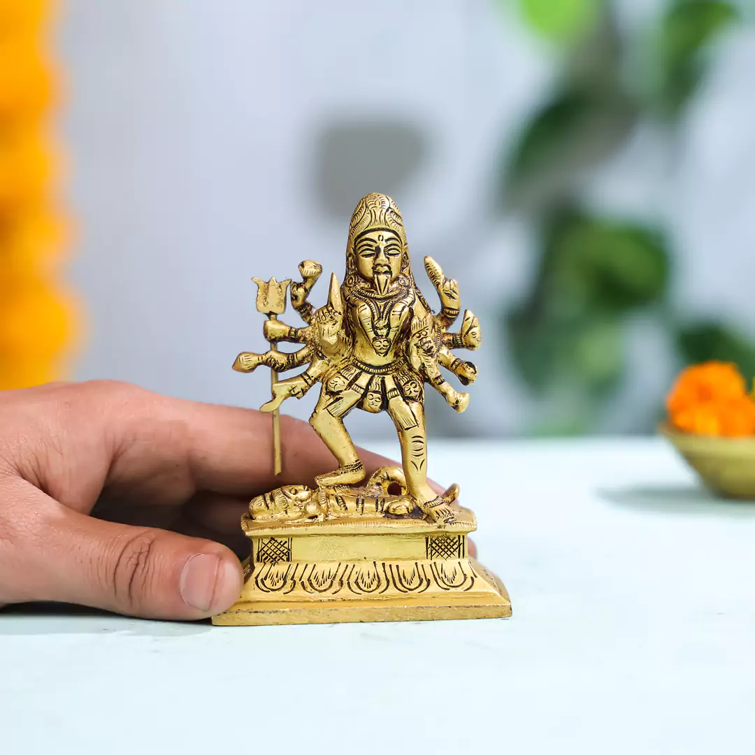 4.5" Brass Superfine Goddess Kali Idol - Image 4