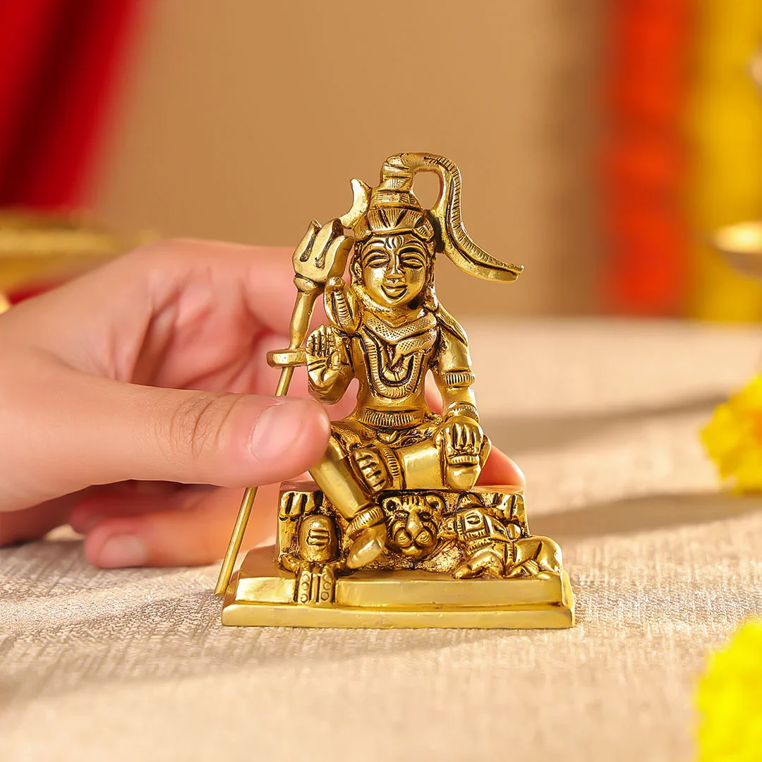 4" Brass Superfine Lord Shiva Idol - Image 2