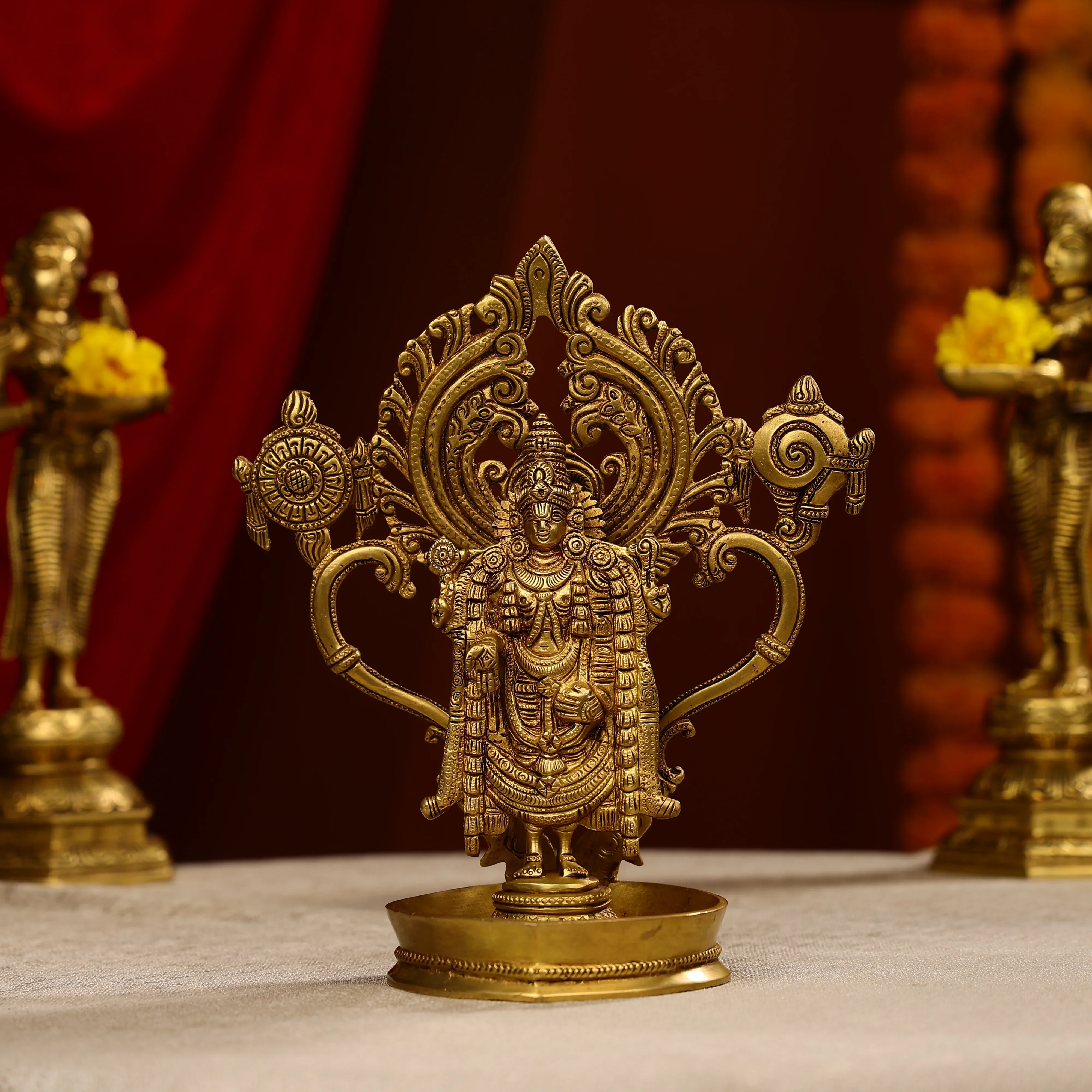 10" Super Fine Brass Tirupati Balaji Venkateshwara Idol