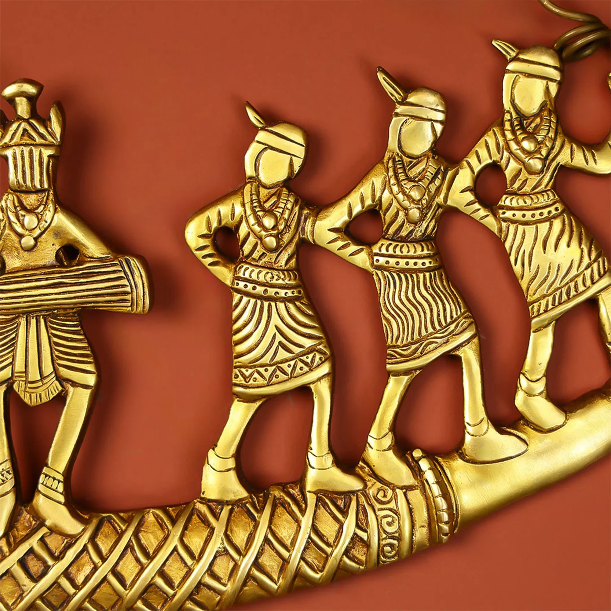 Brass Bastar Tribal Dance Wall Decor - Image 3