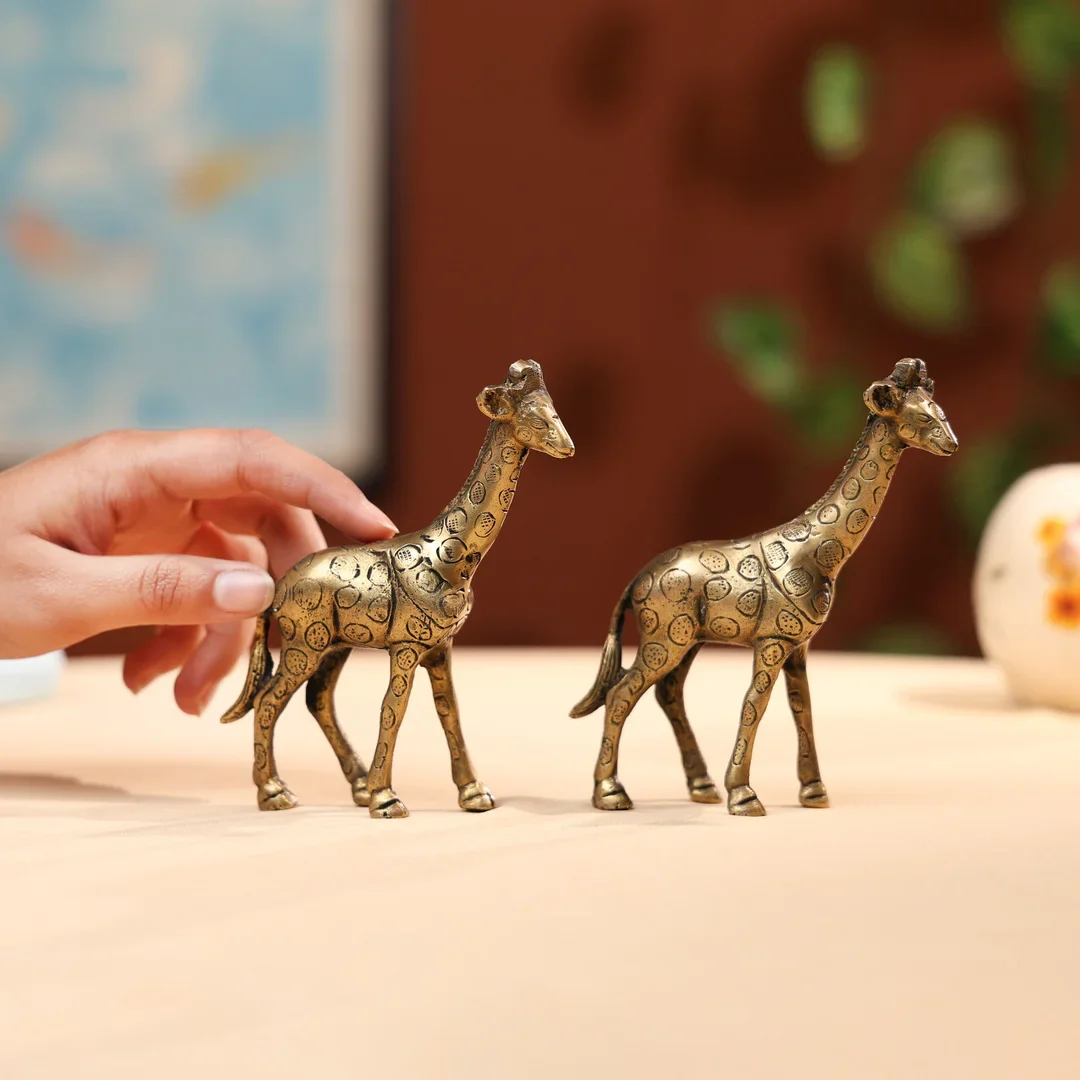 Brass White Antique Giraffe - Image 3