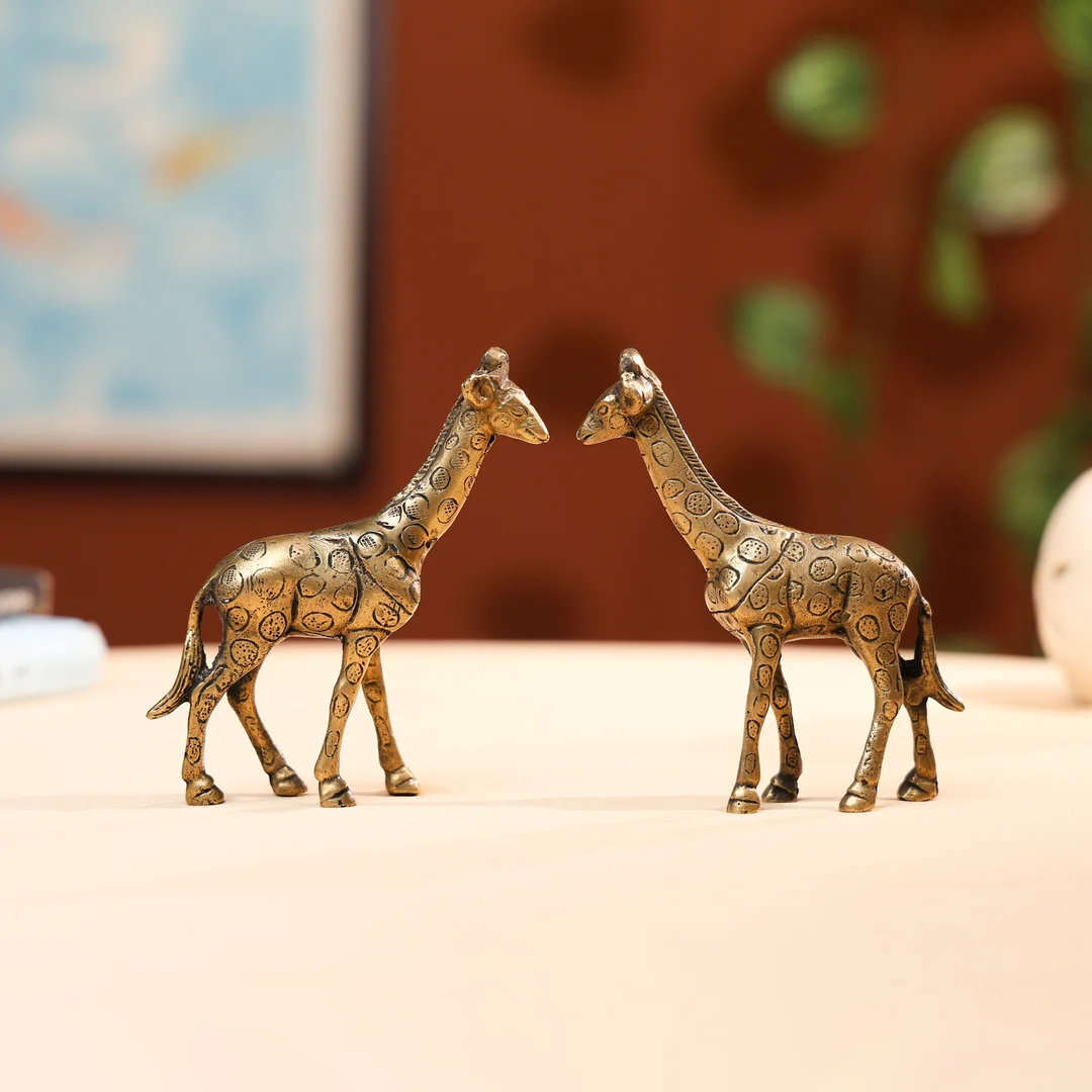 Brass White Antique Giraffe - Image 5