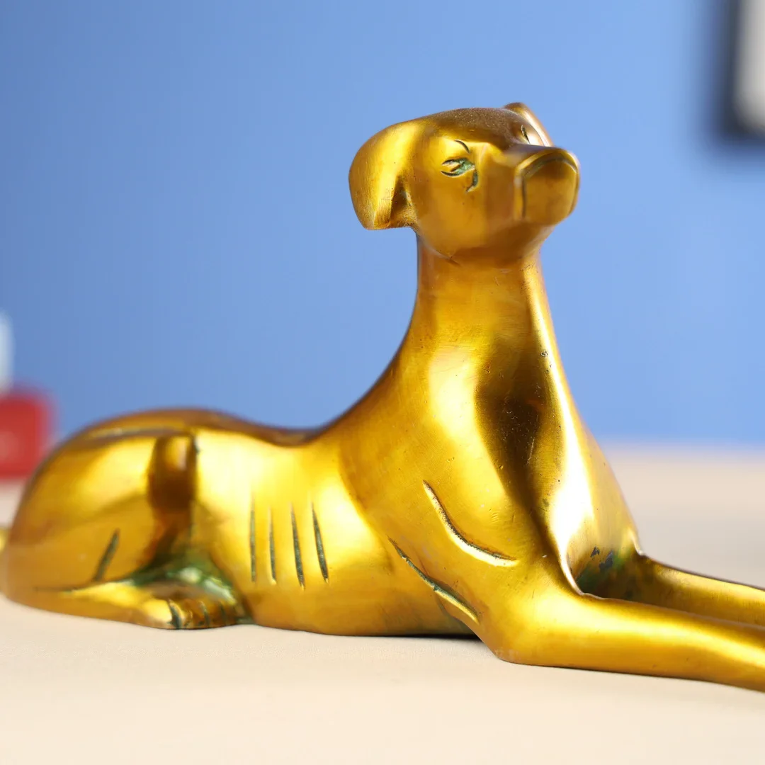 Brass Yellow Antique Dog - Image 4
