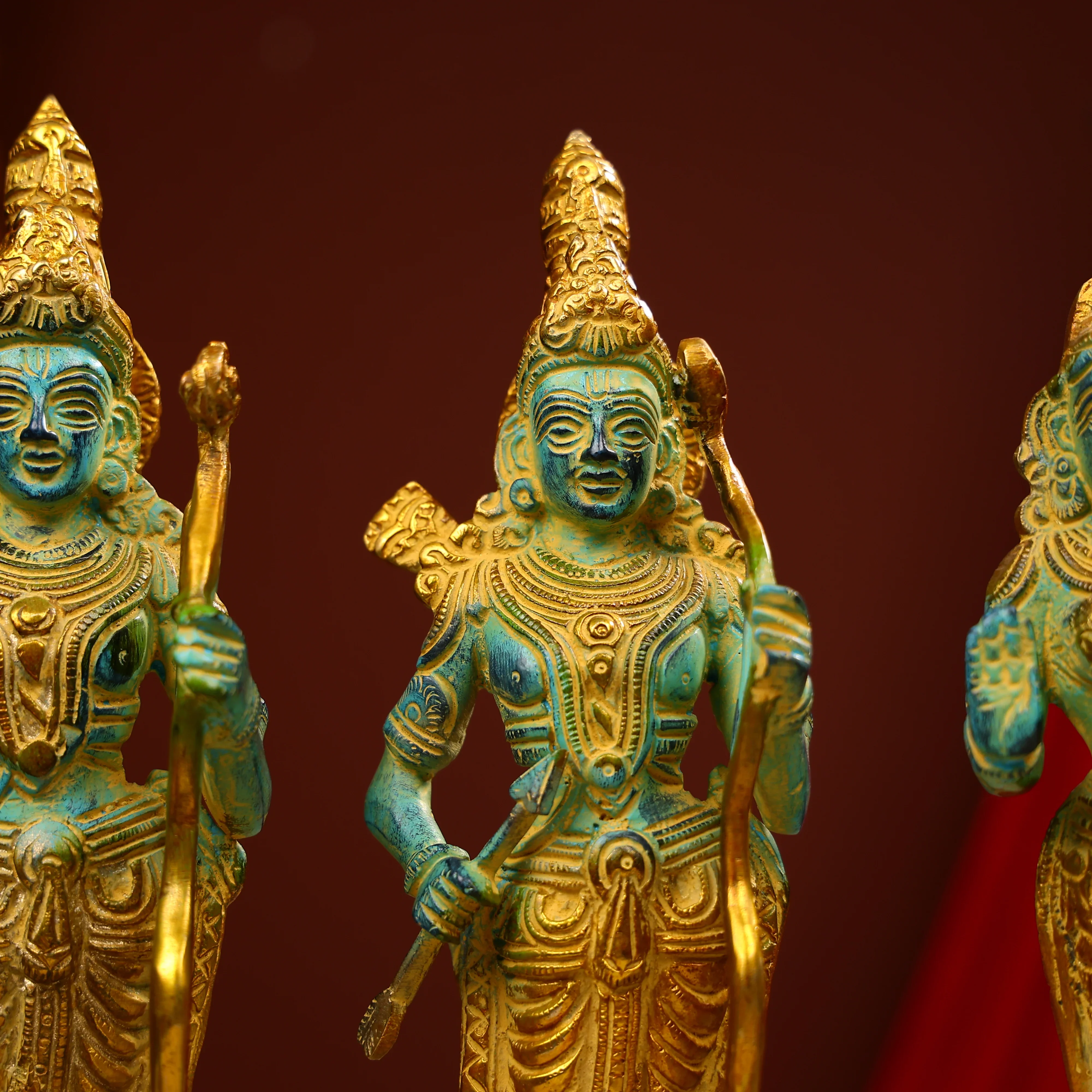 Coloured Brass Ram Darbar Statue - Image 7