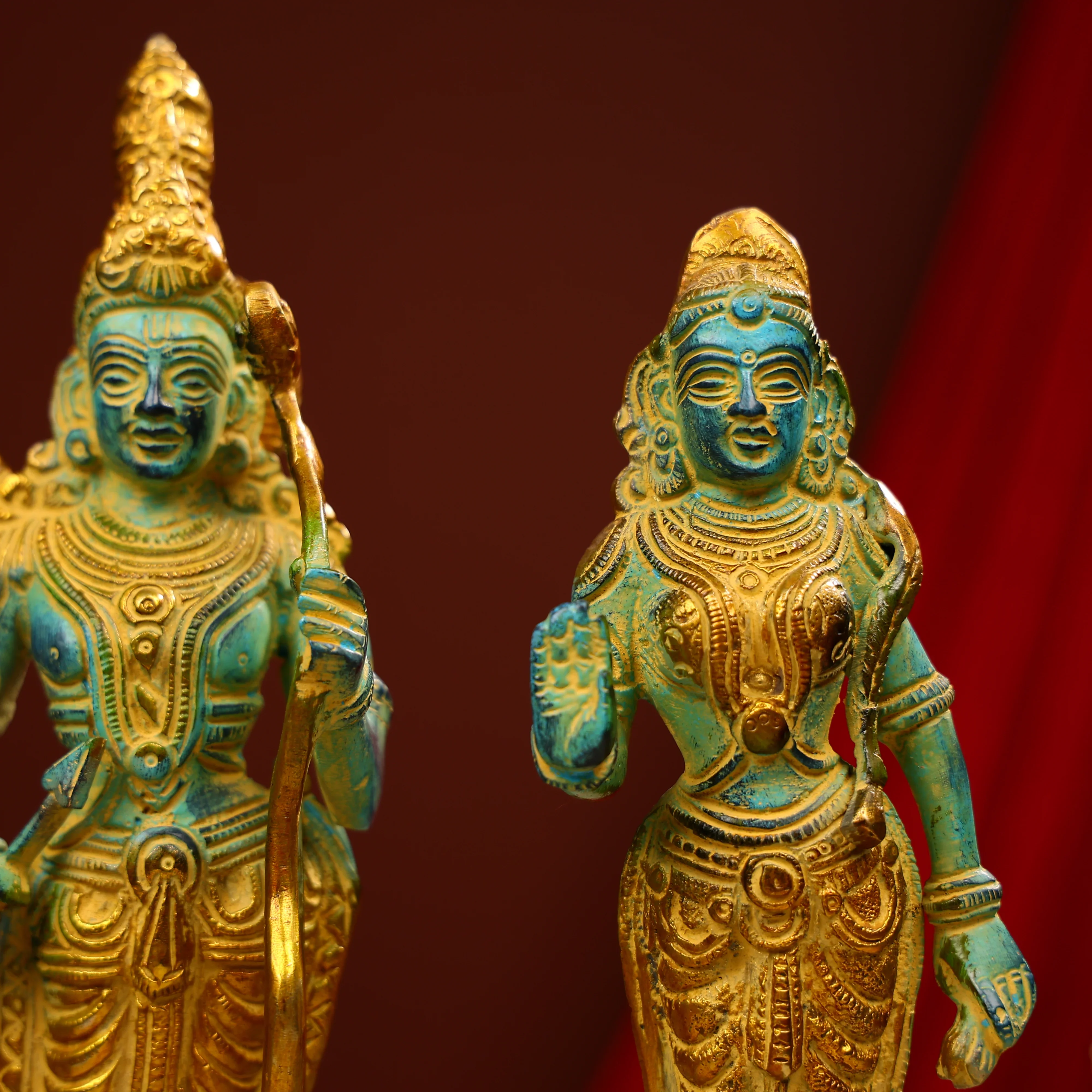 Coloured Brass Ram Darbar Statue - Image 8