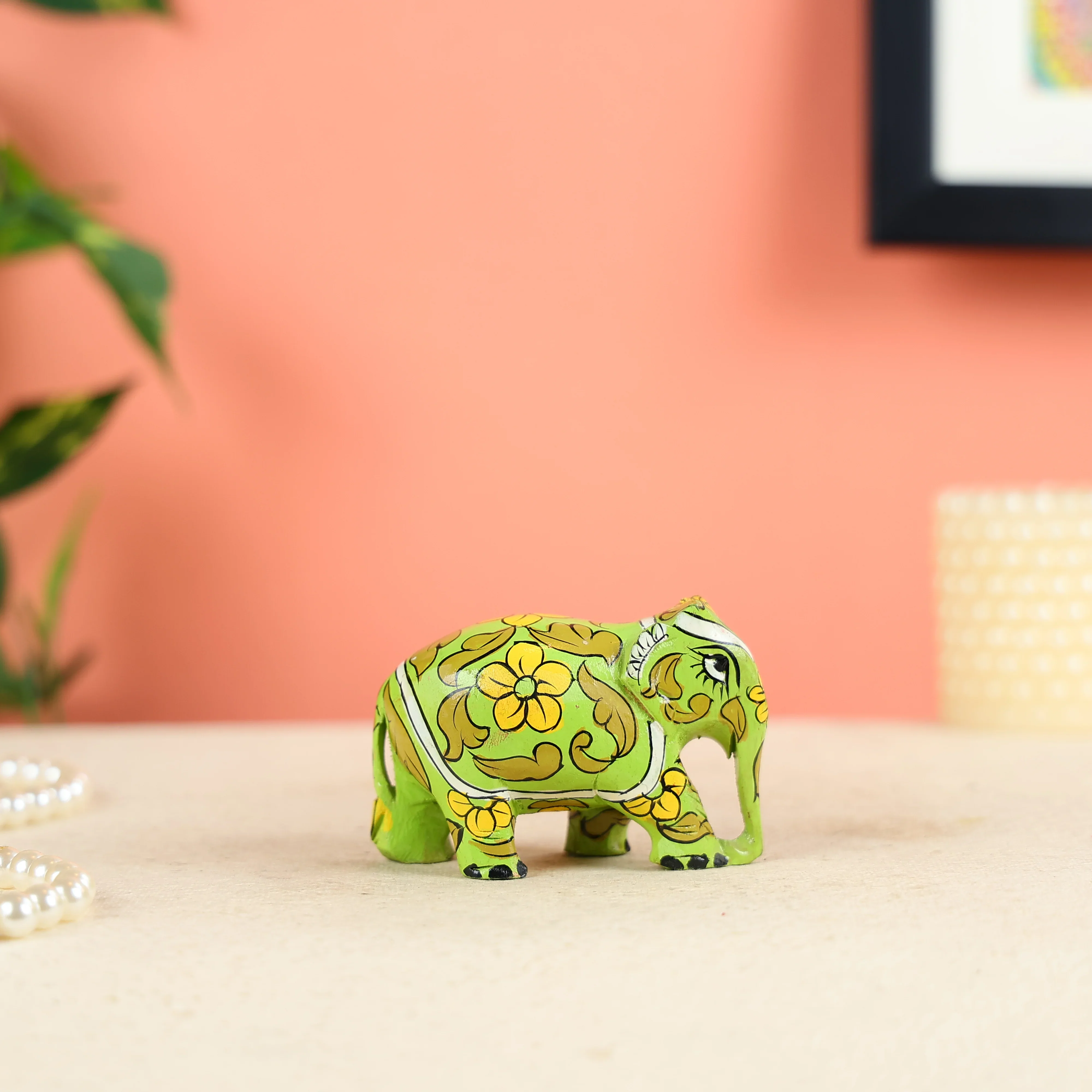 Contemporary Art Miniature Elephant State Carved From Mango Wood - Image 3
