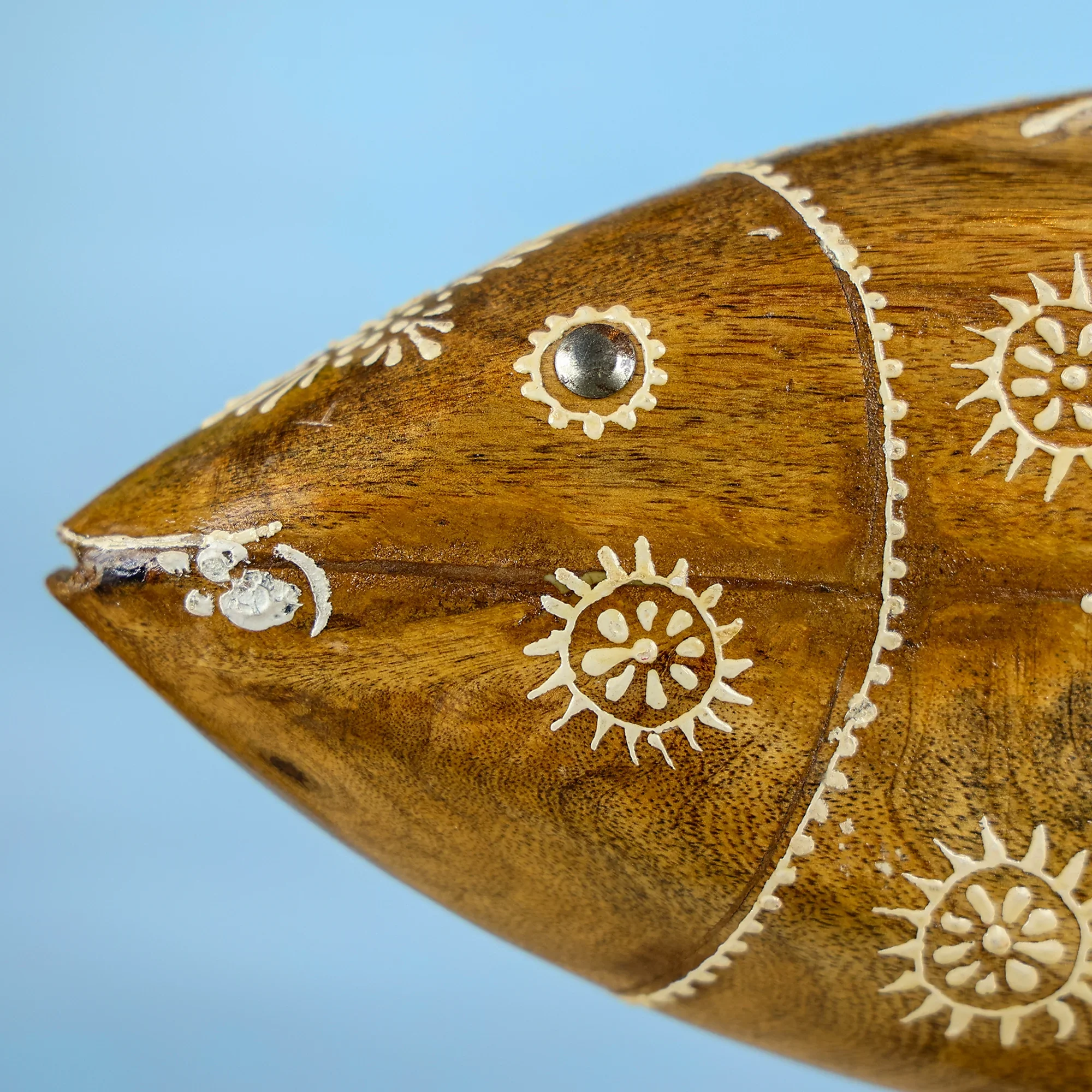 Handcrafted Wooden Fish on Stand Table Decor - Image 4