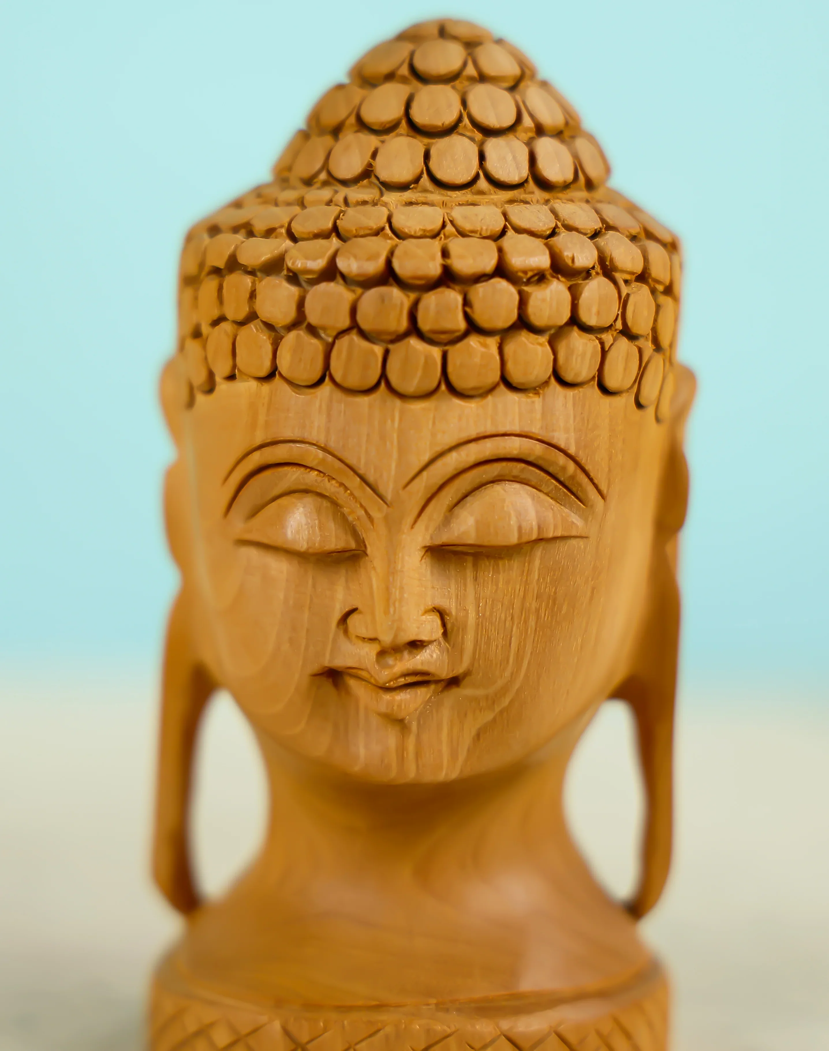 Kadam Wood Carved Lord Buddha Table Decor - Image 4