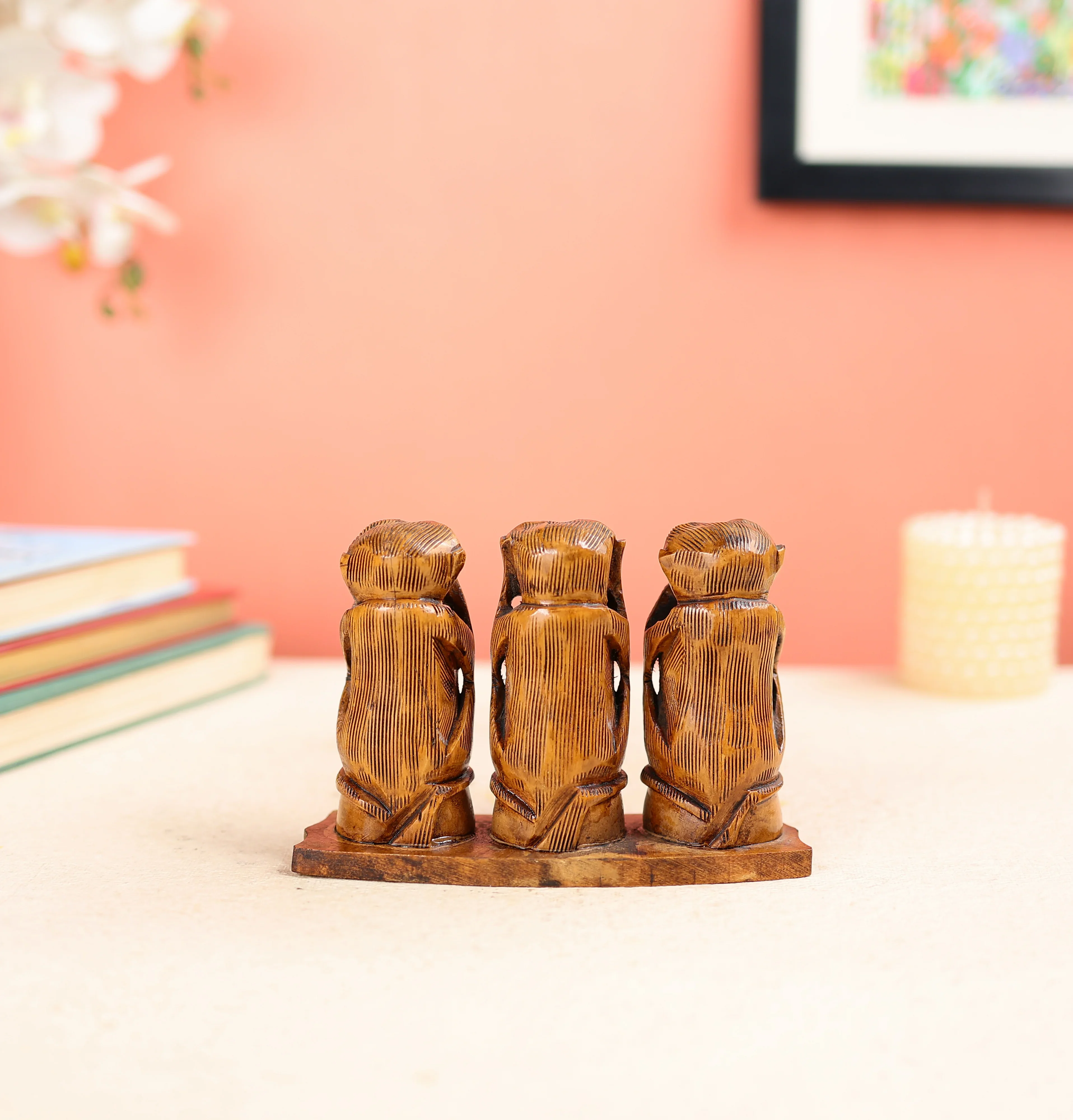 Kadam Wood Gandhiji's Three Monkey Set - Image 3
