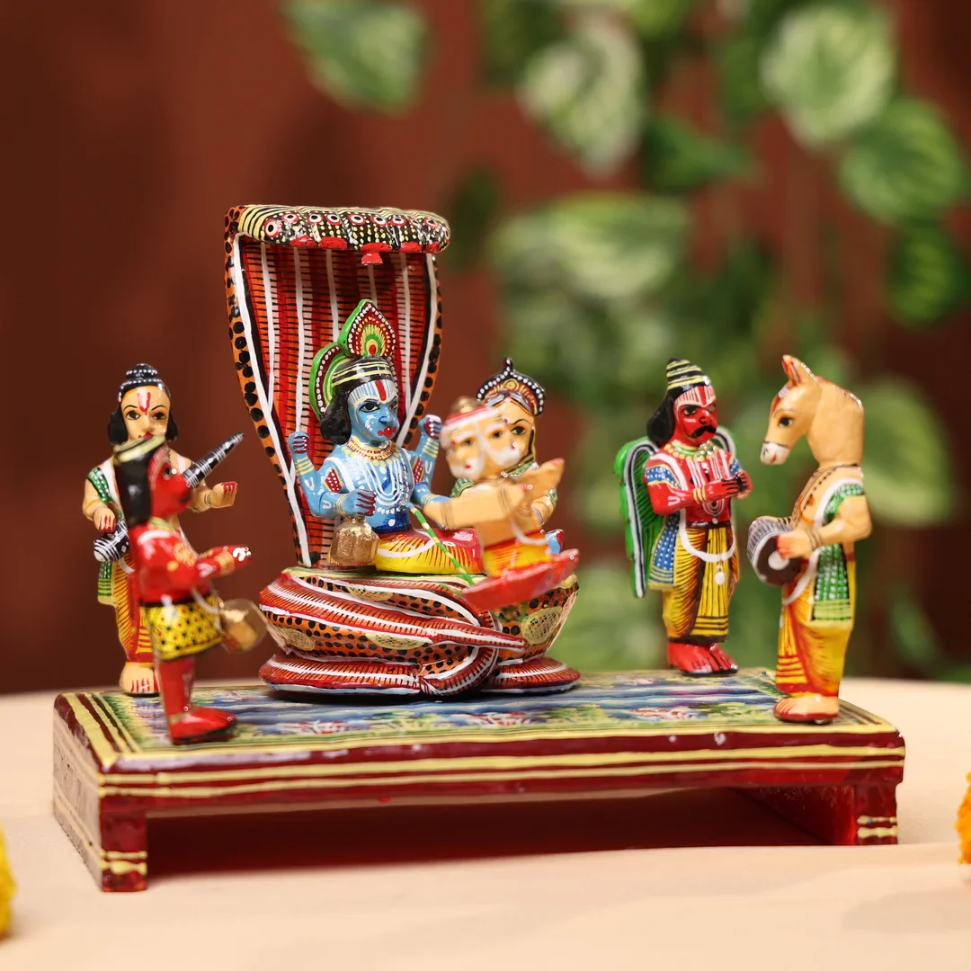 Lacquer Wooden Handpainted Lord Jaganath - Image 2