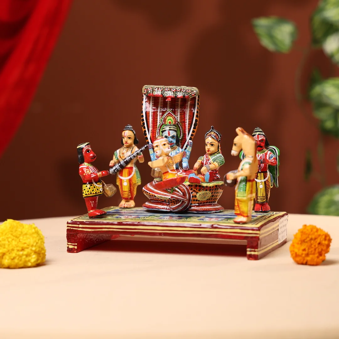 Lacquer Wooden Handpainted Lord Jaganath - Image 4