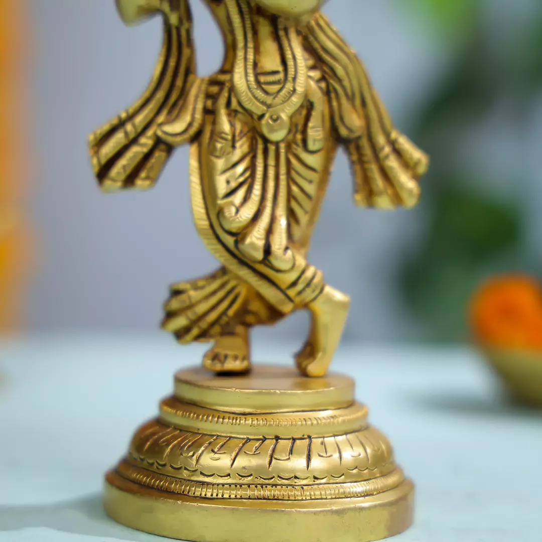 Miniature Brass Lord Krishna Idol - Image 5