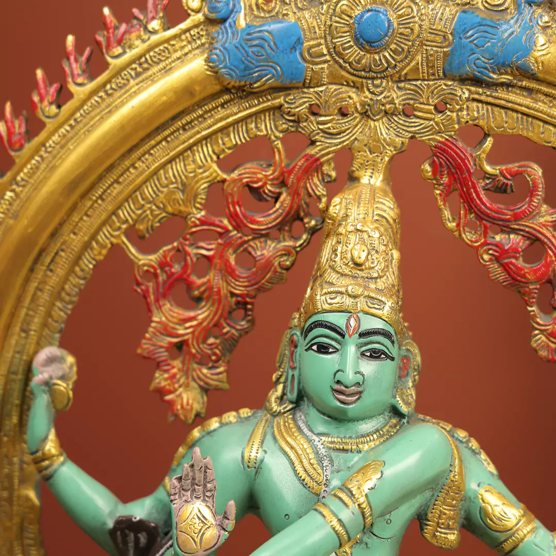 Multi-Colour Brass Nataraj Idol - Image 5