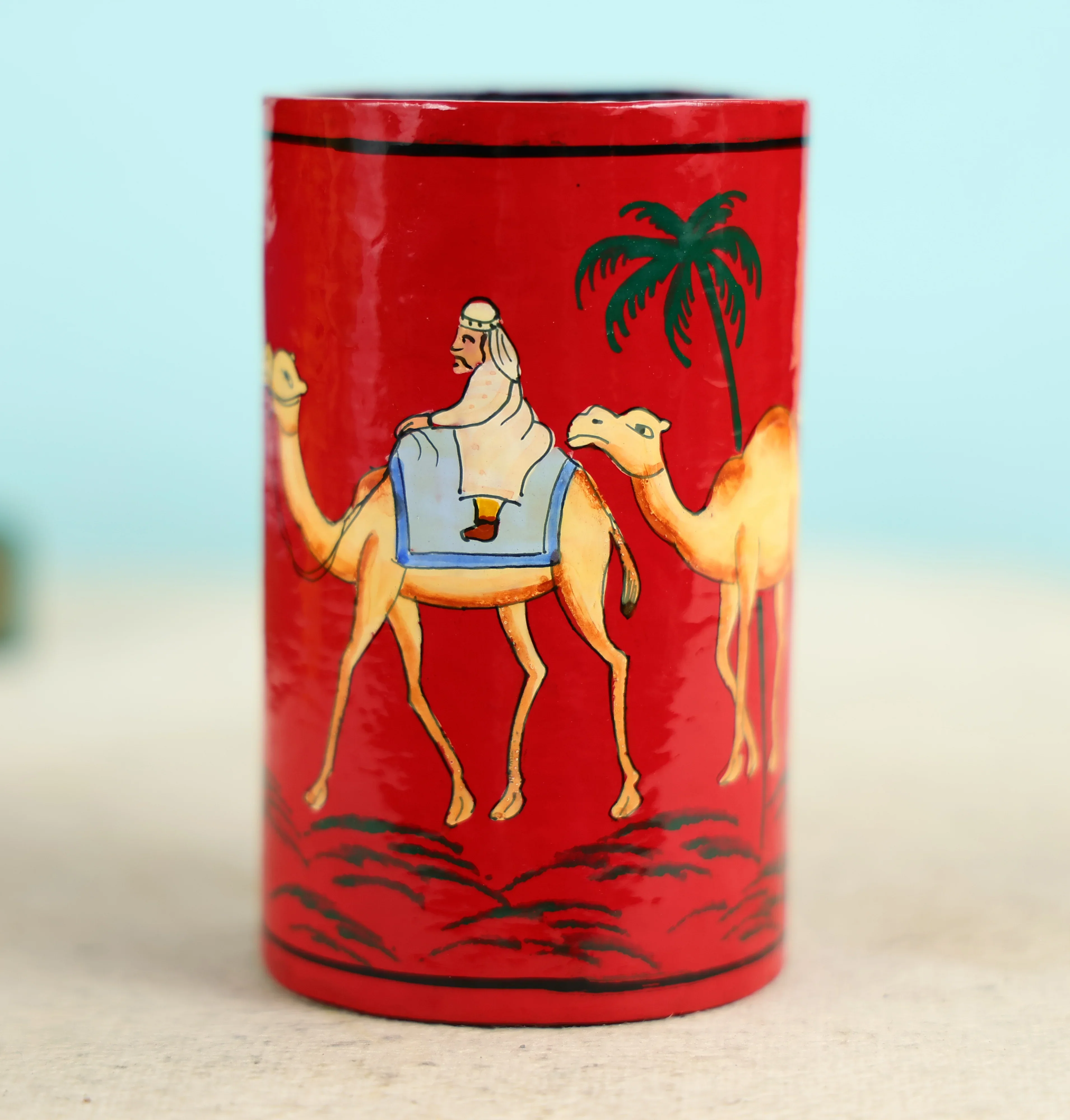 Paper Mache Crafted & Handpainted Caravan Pen Holder - Image 4