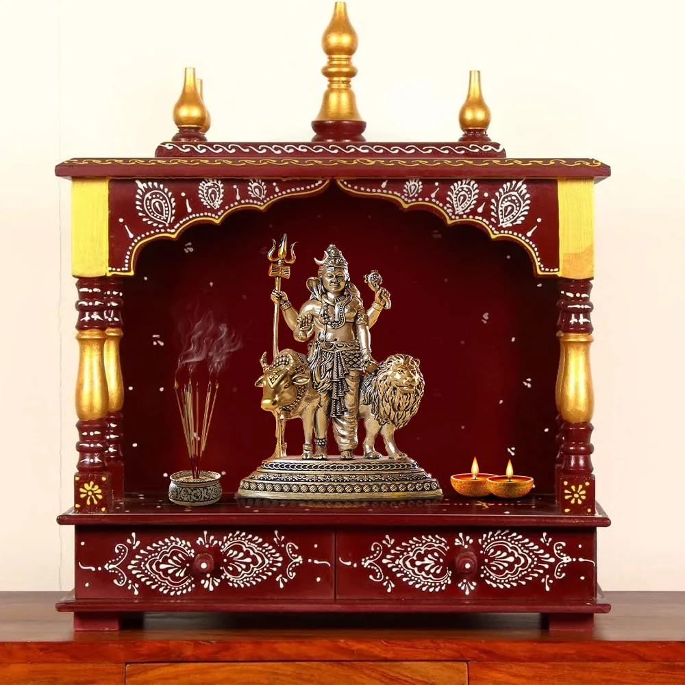 4.5" Brass Premium Finish Lord Shiva Ardhanarishvara Idol - Image 4