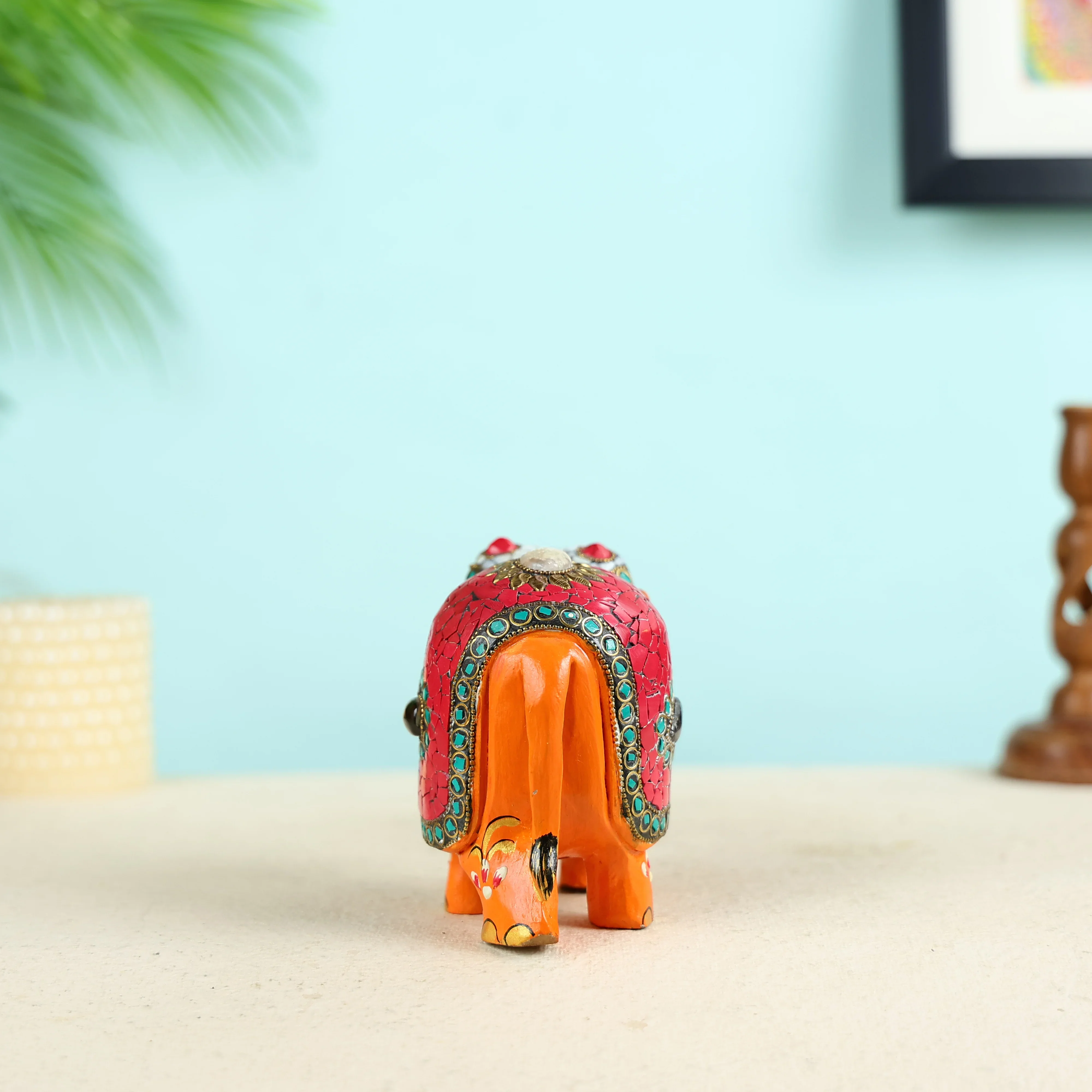Raised Trunk Emboss Painting Elephant - Image 5