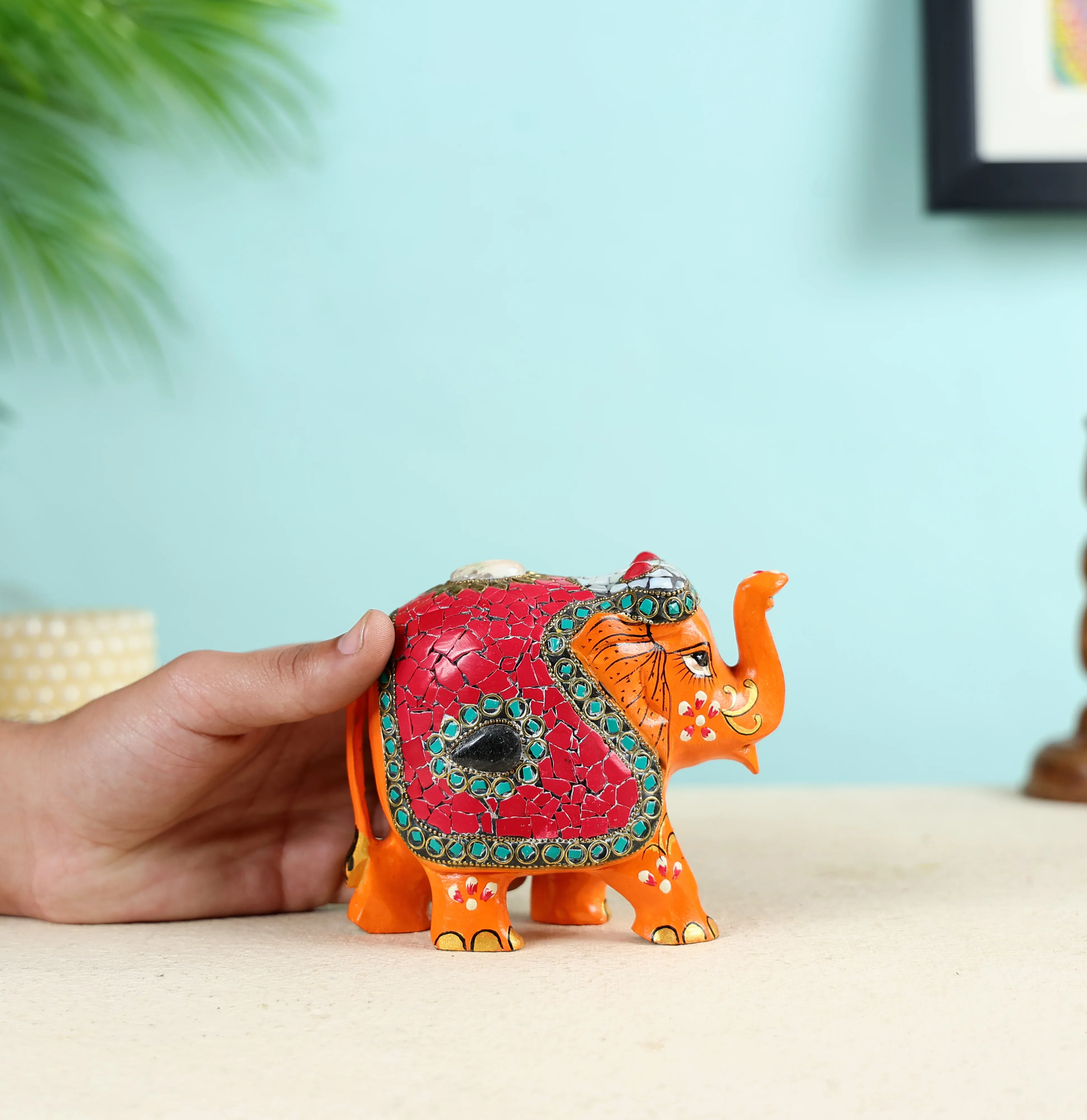 Raised Trunk Emboss Painting Elephant - Image 6