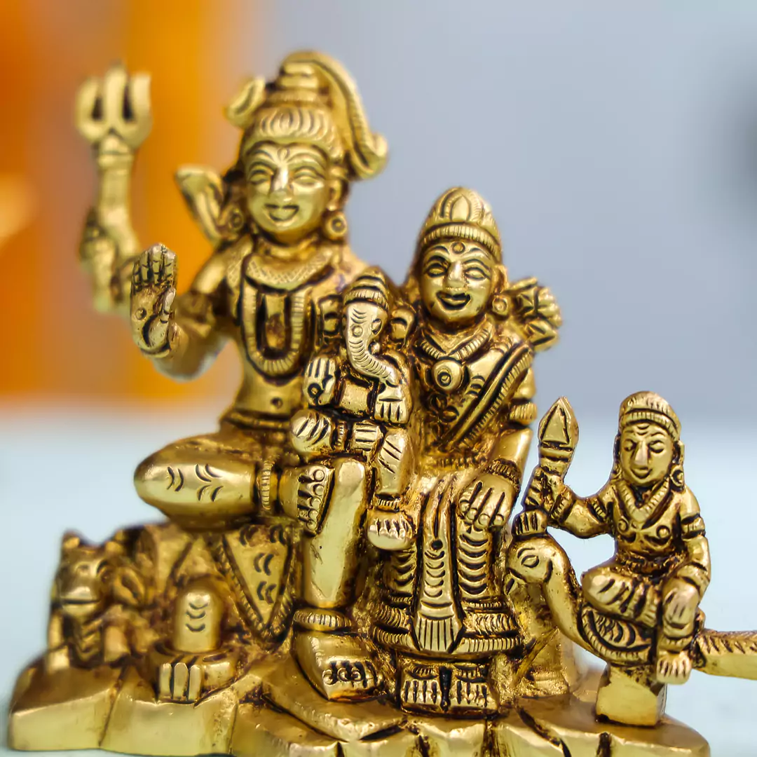 4" Brass Lord Shiva Family - Xsmall - Image 4
