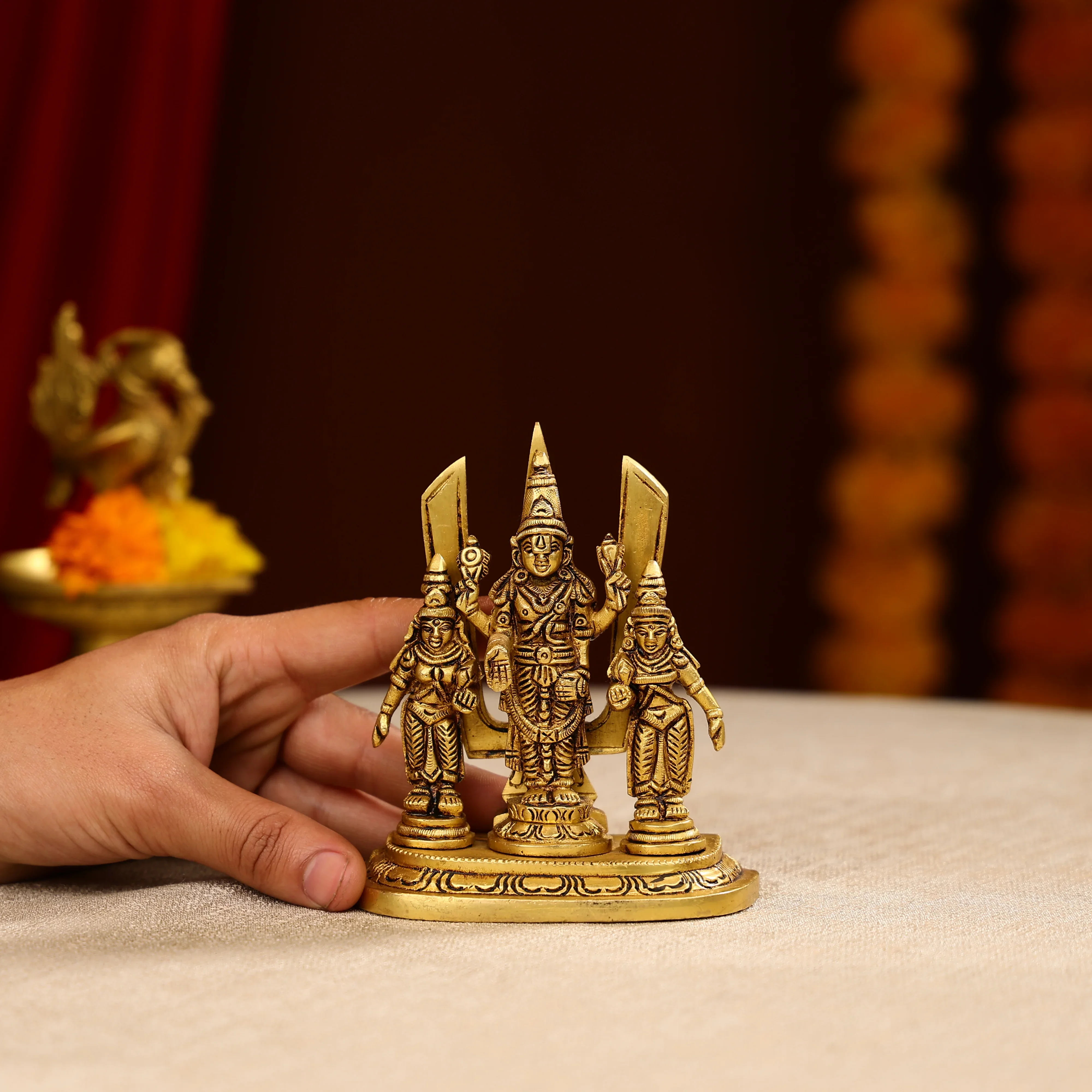 5" Super Fine Brass Naman Balaji With Ali Bali Idol on Single Panel - Image 5