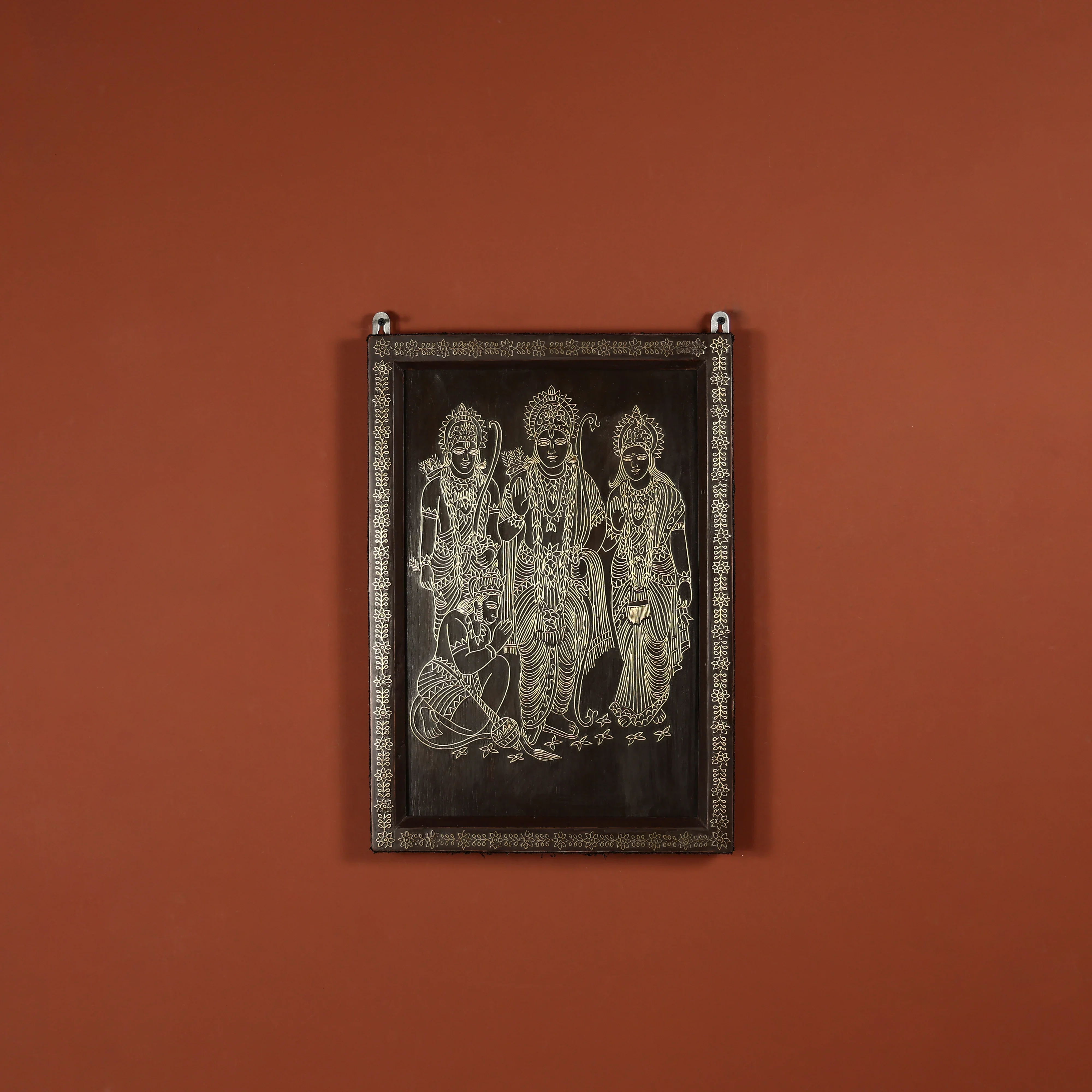 20" Tarkashi Crafted Lord Ram Darbar Wall Art - Image 3