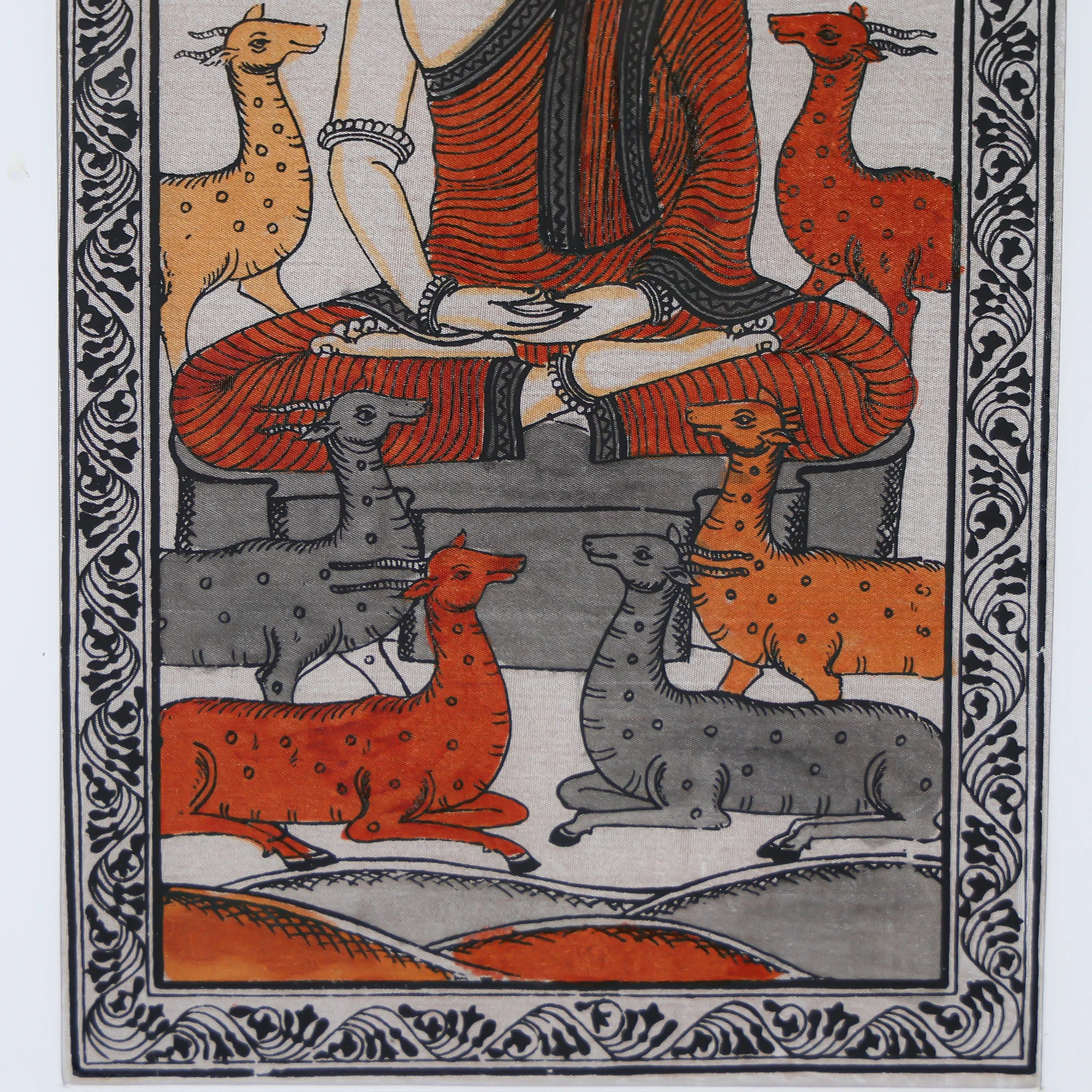 Tranquil Buddha With Tree and Animals Hand-Painted Wall Art - Image 2