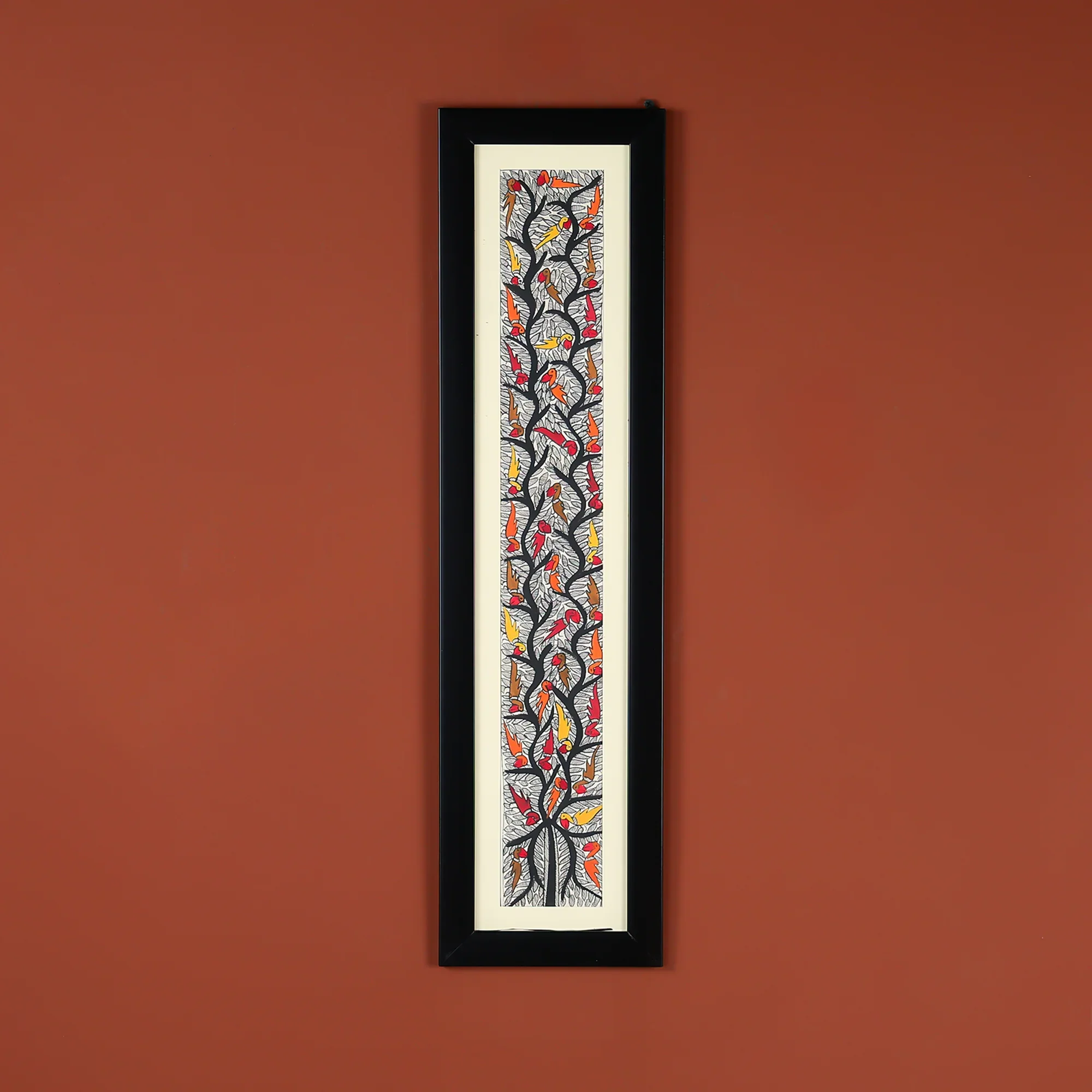 Vibrant Hand-Painted Birds And Leaves Art For Walls