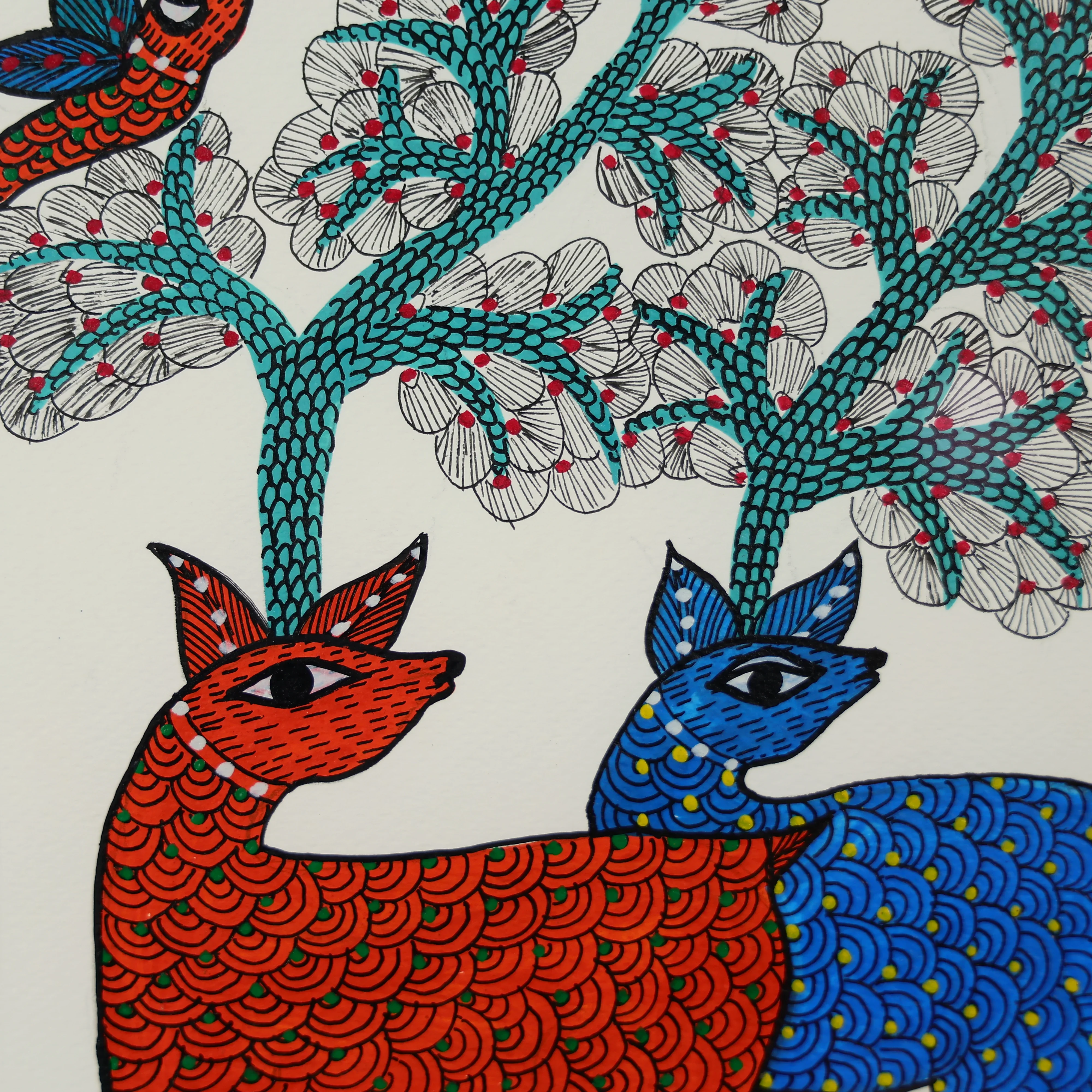 Wall Art Painting Of Wild Deer Standing By The Tree - Image 5