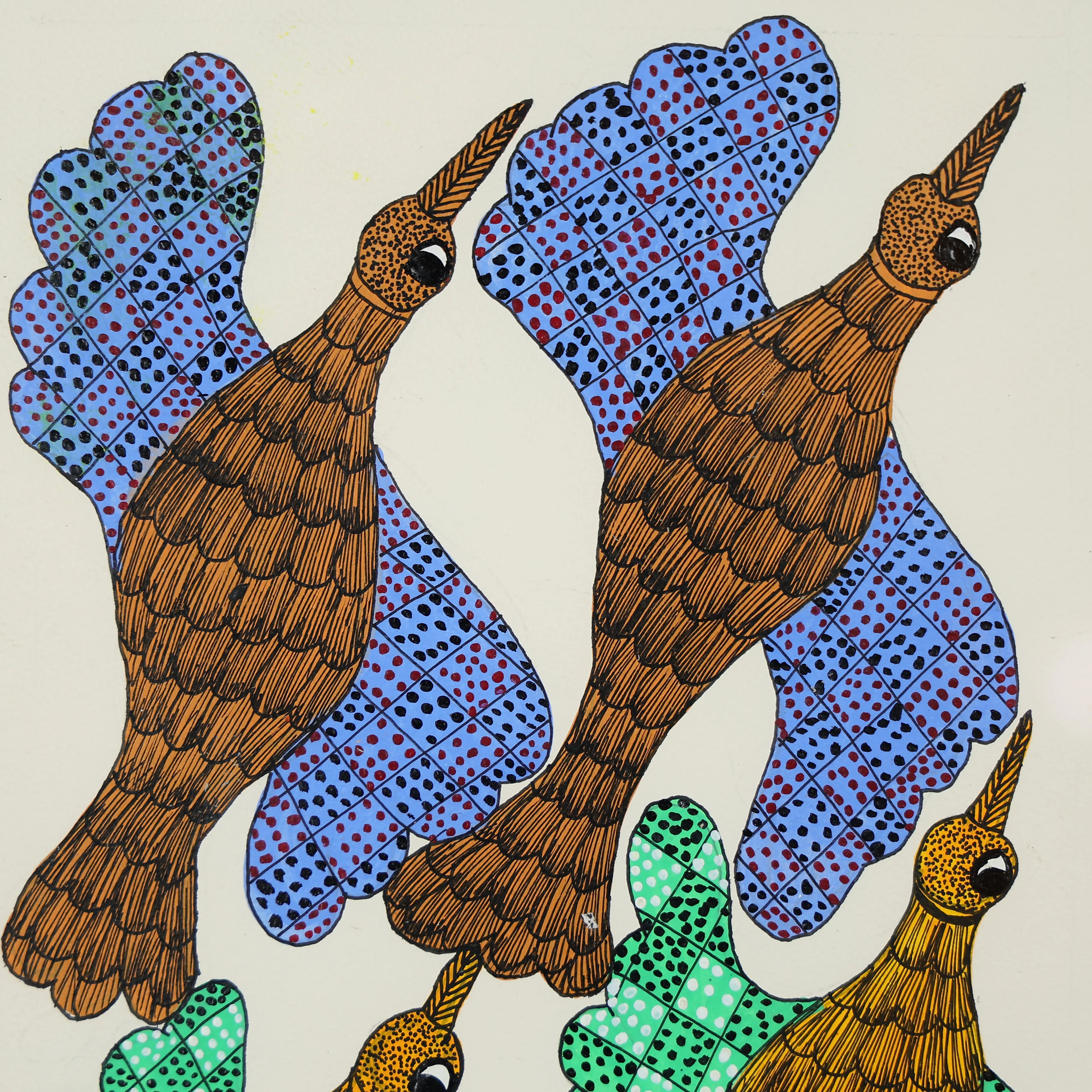 Wall Painting Art Of A Flock Of Birds Flying - Image 3