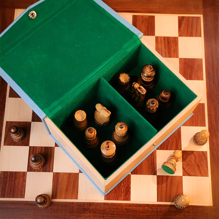 Wooden Chess Pieces Storage Box - Image 4